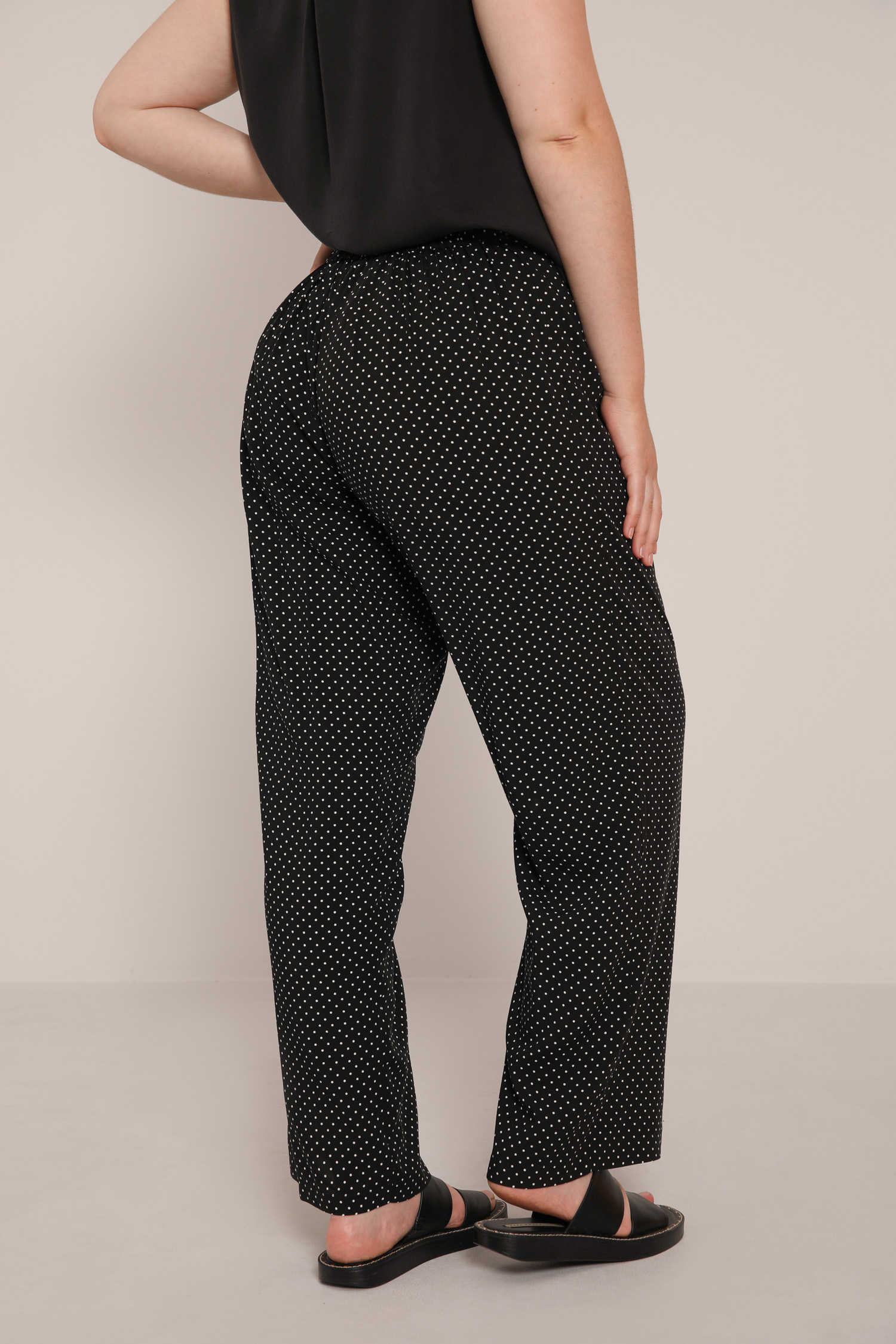Pantalon fluide imprimé à pois