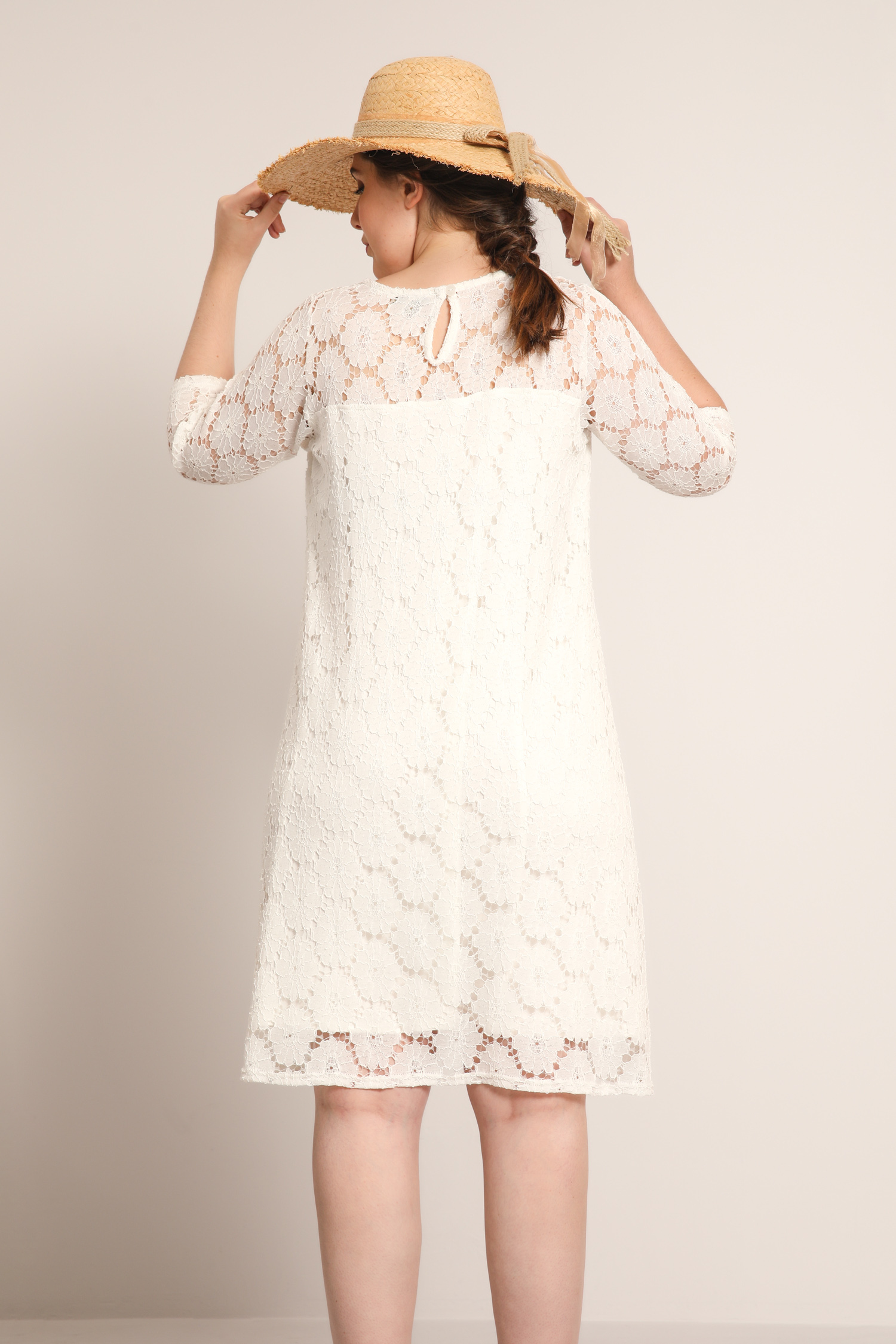 Straight lined lace dress