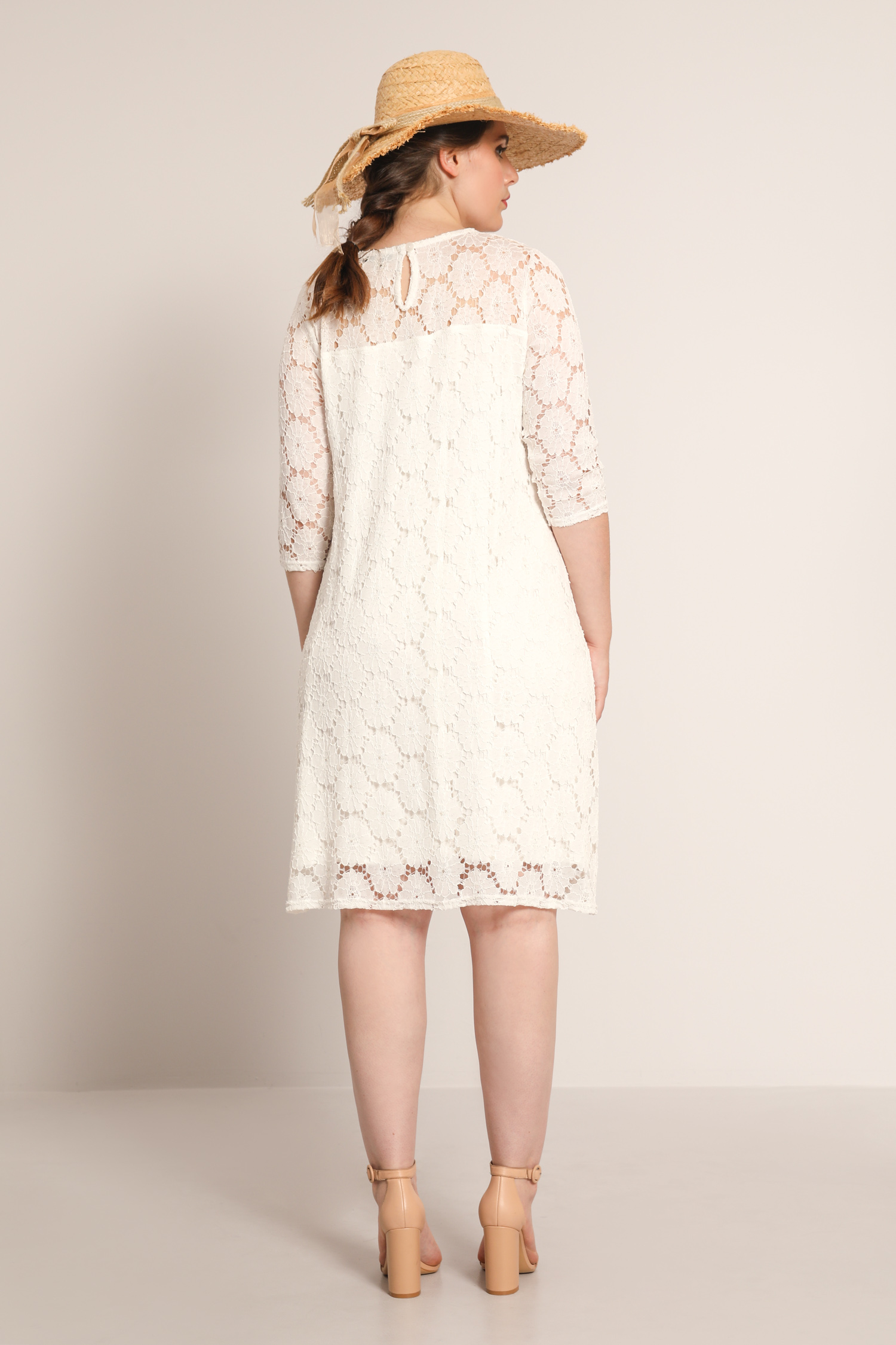 Straight lined lace dress