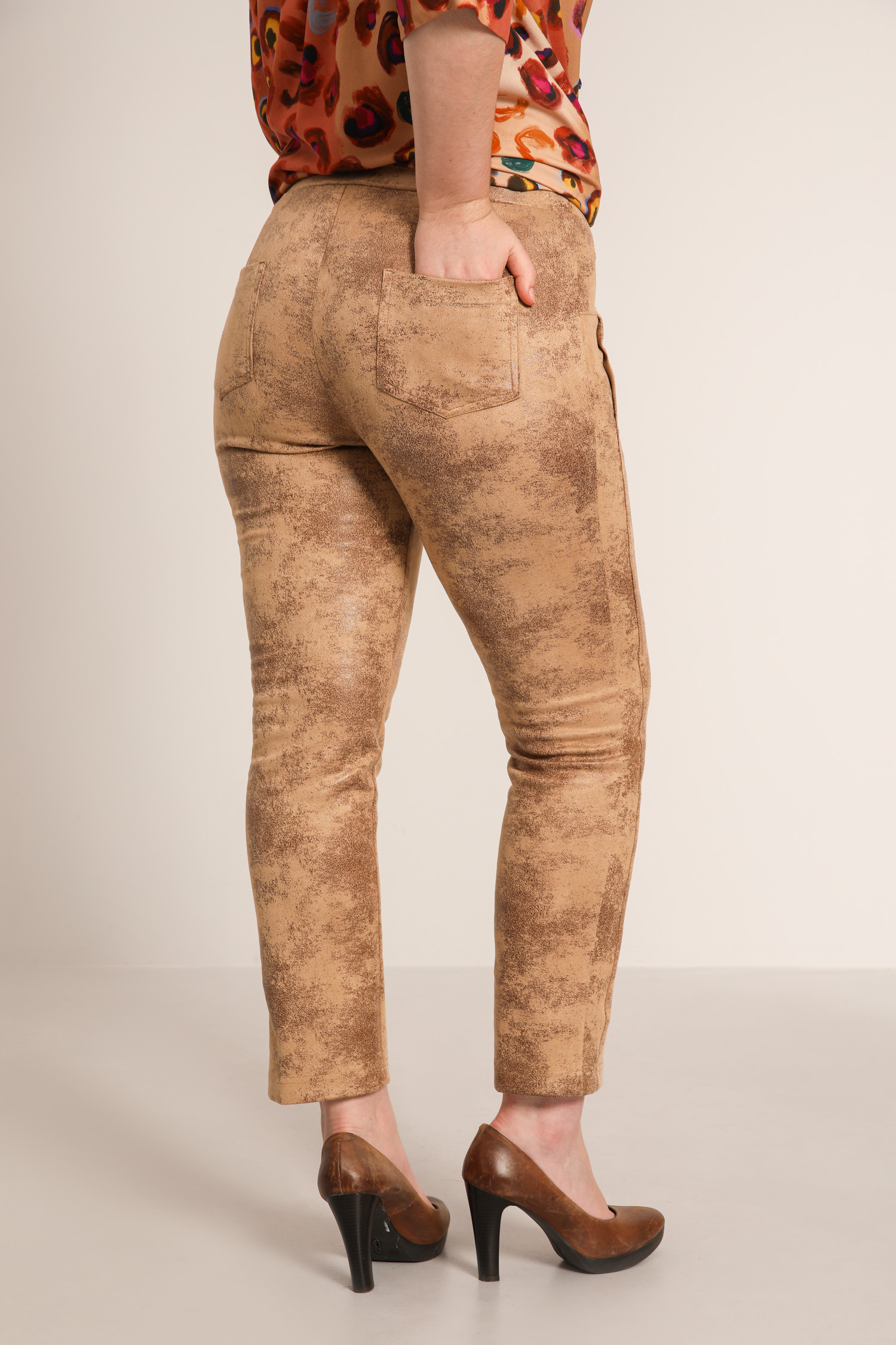 Vegan leather straight pants