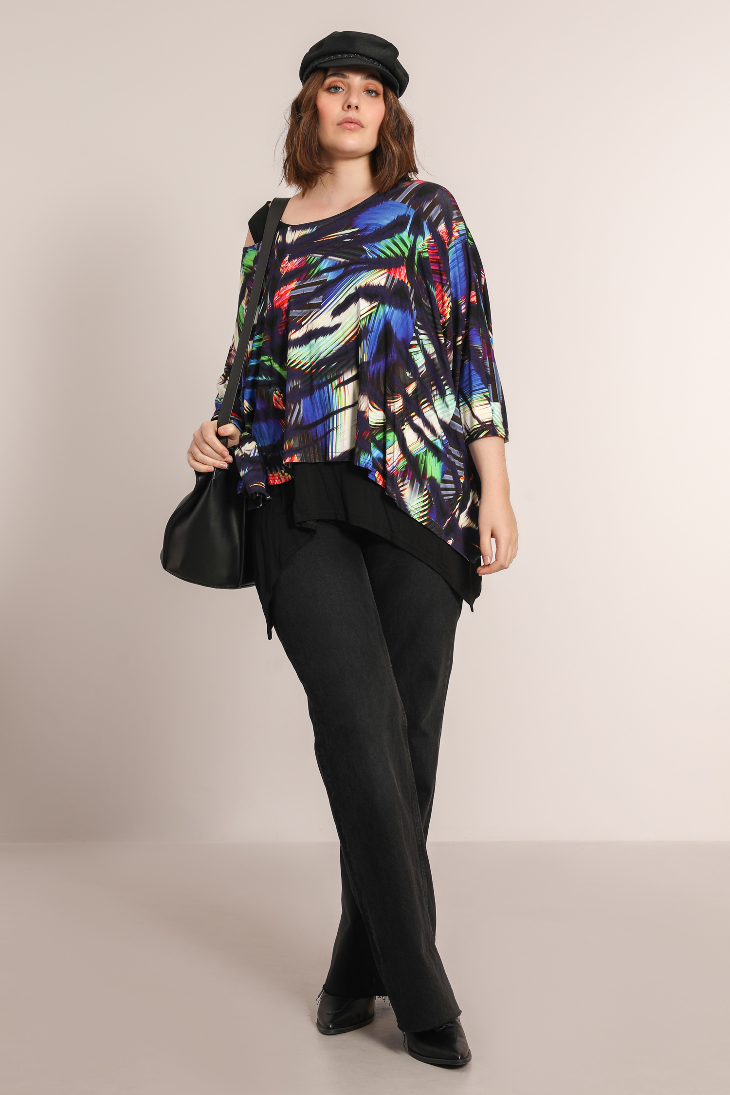 Printed knit blouse
