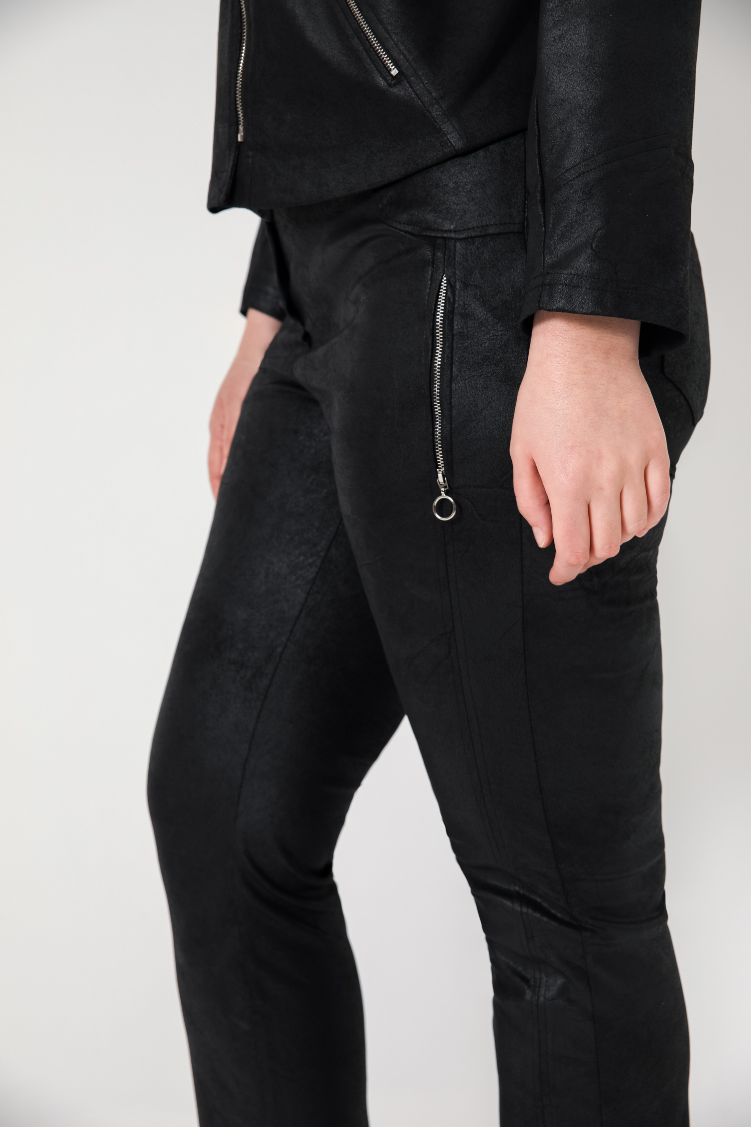Straight vegan leather pants