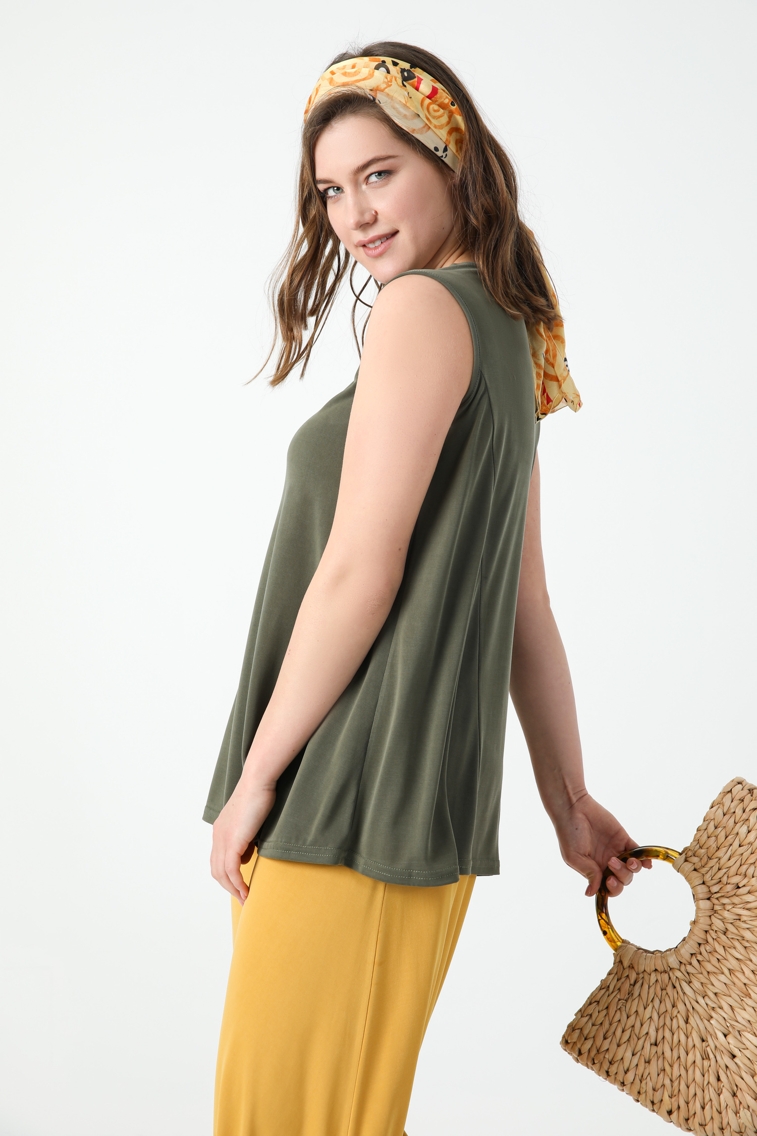 Modal tank top with lace trim