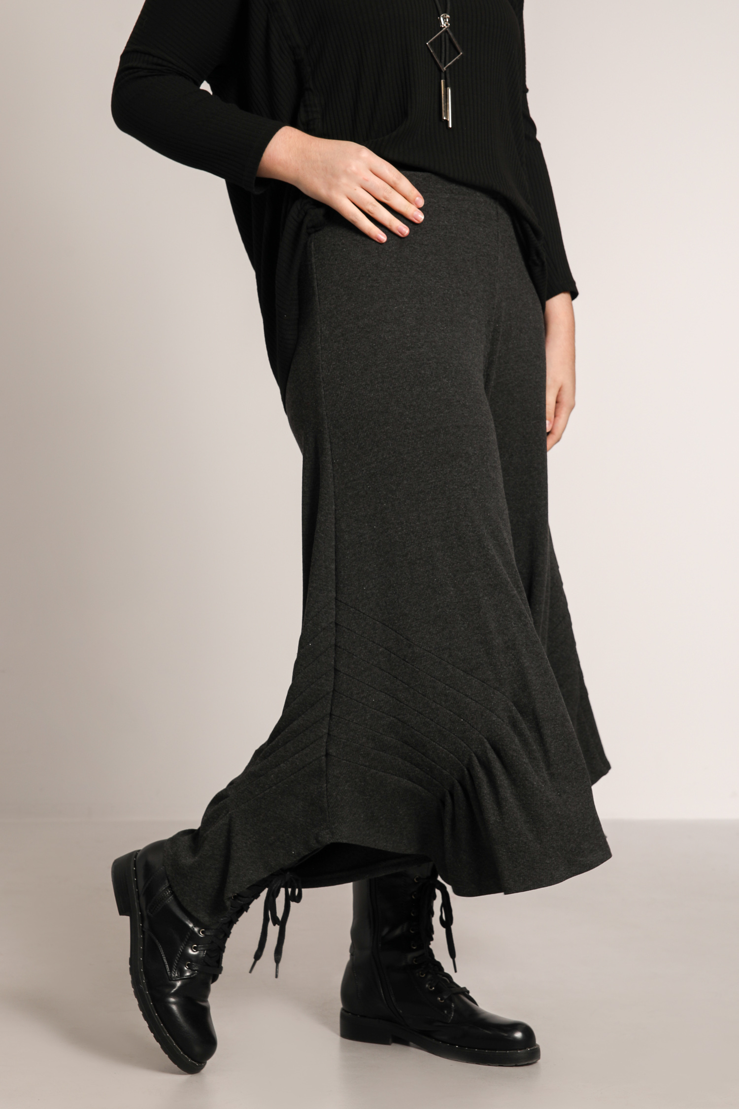 Pantalon jupe culotte avec plis