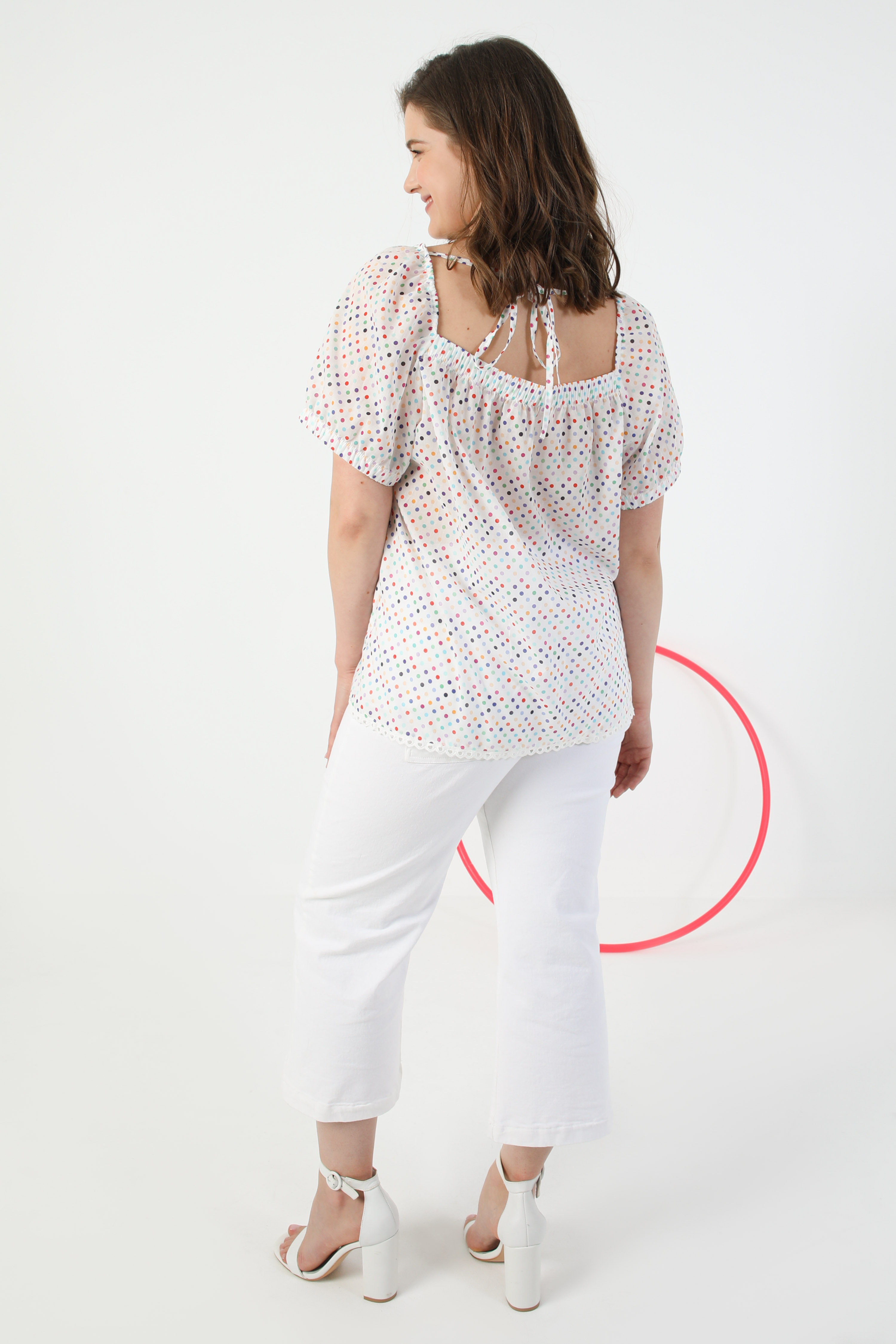 Polka-dot cotton veil blouse (shipping May 5/10)