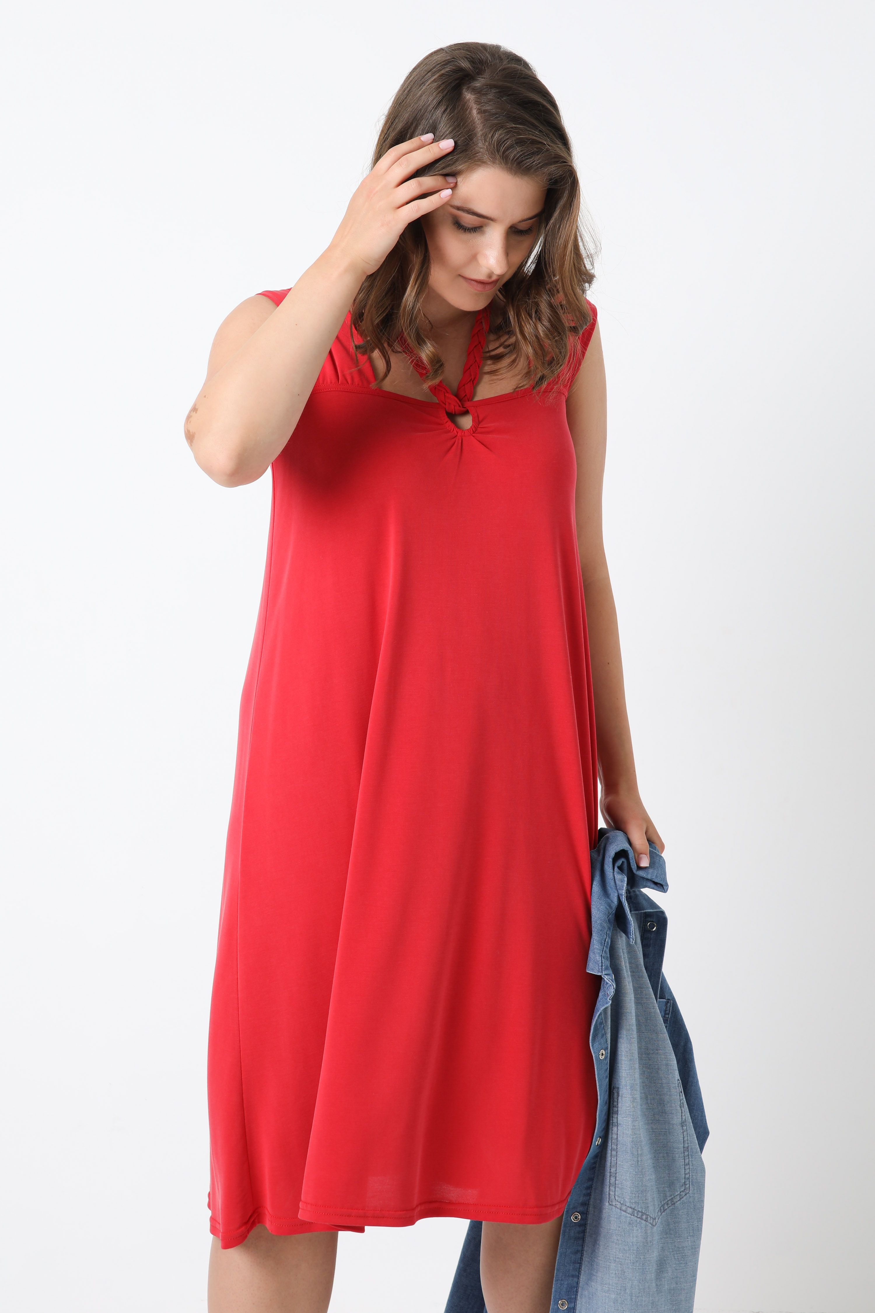 Sleeveless mid-length modal dress