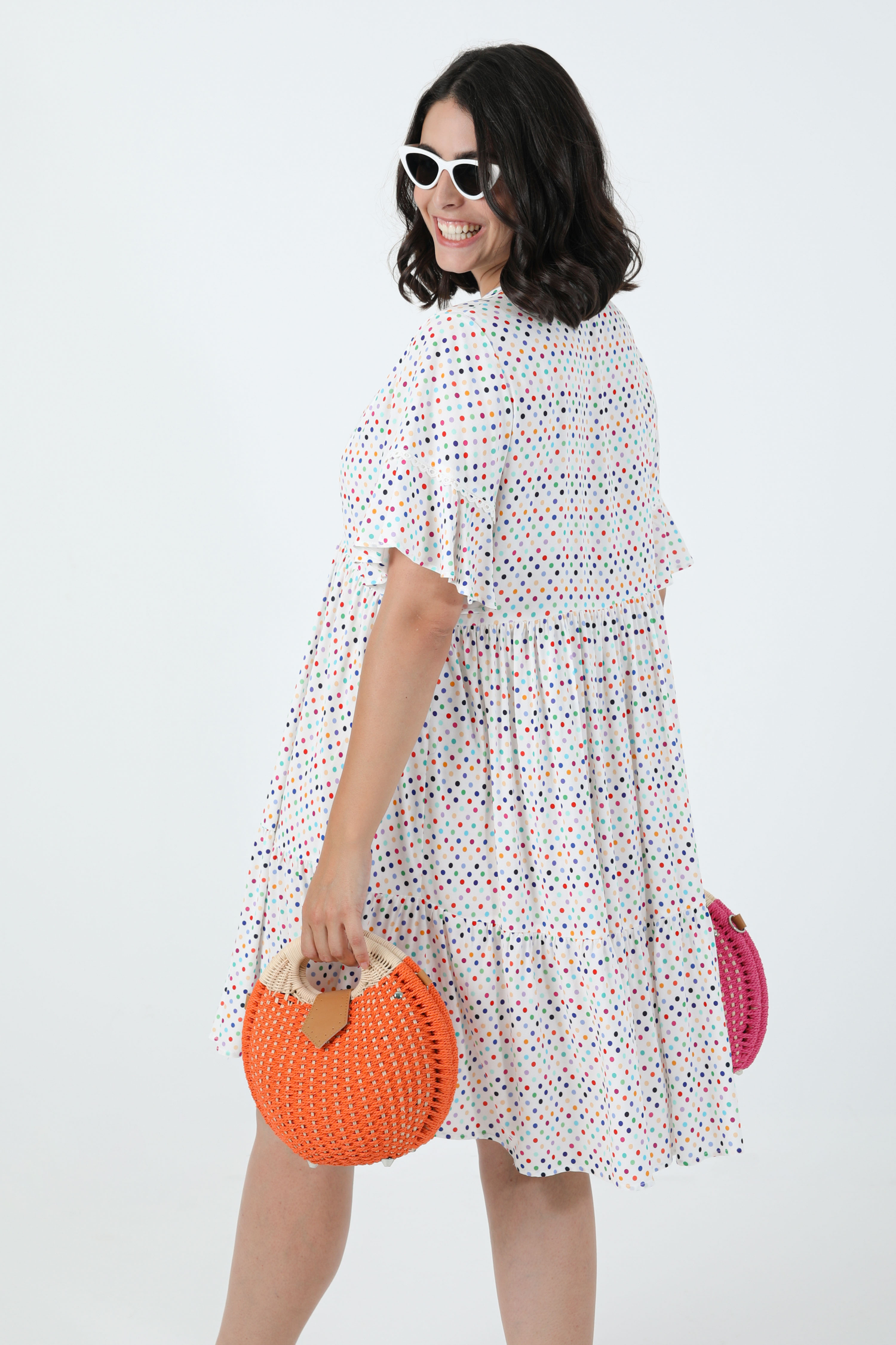 Printed dress with zipped neckline oeko-tex fabrics (Shipping June 5/10)