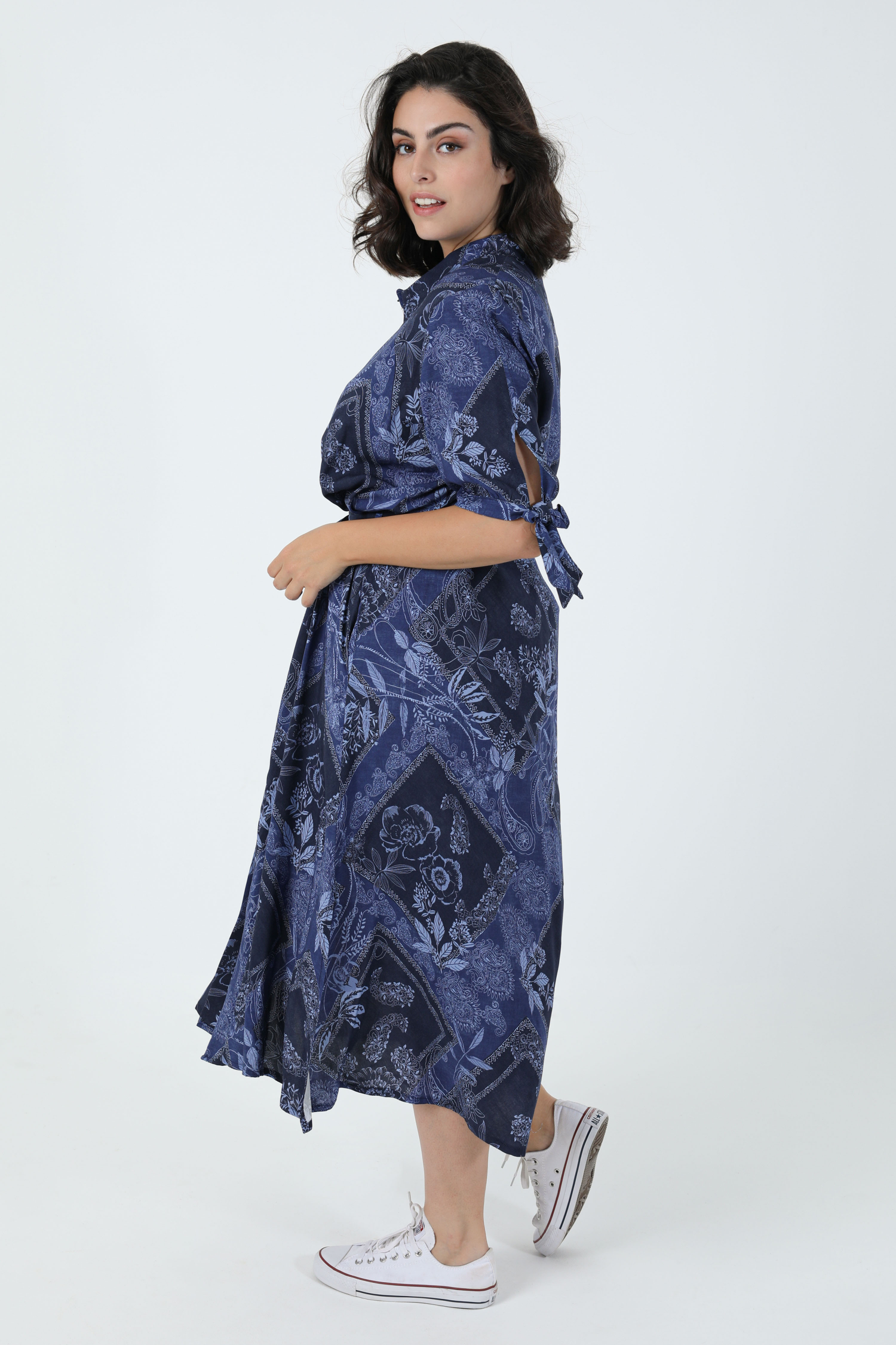 Robe chemisier longue tissu éco-responsable