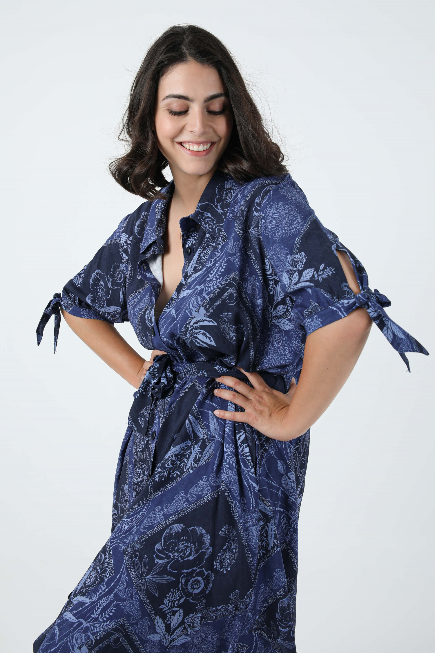 Robe chemisier longue tissu éco-responsable