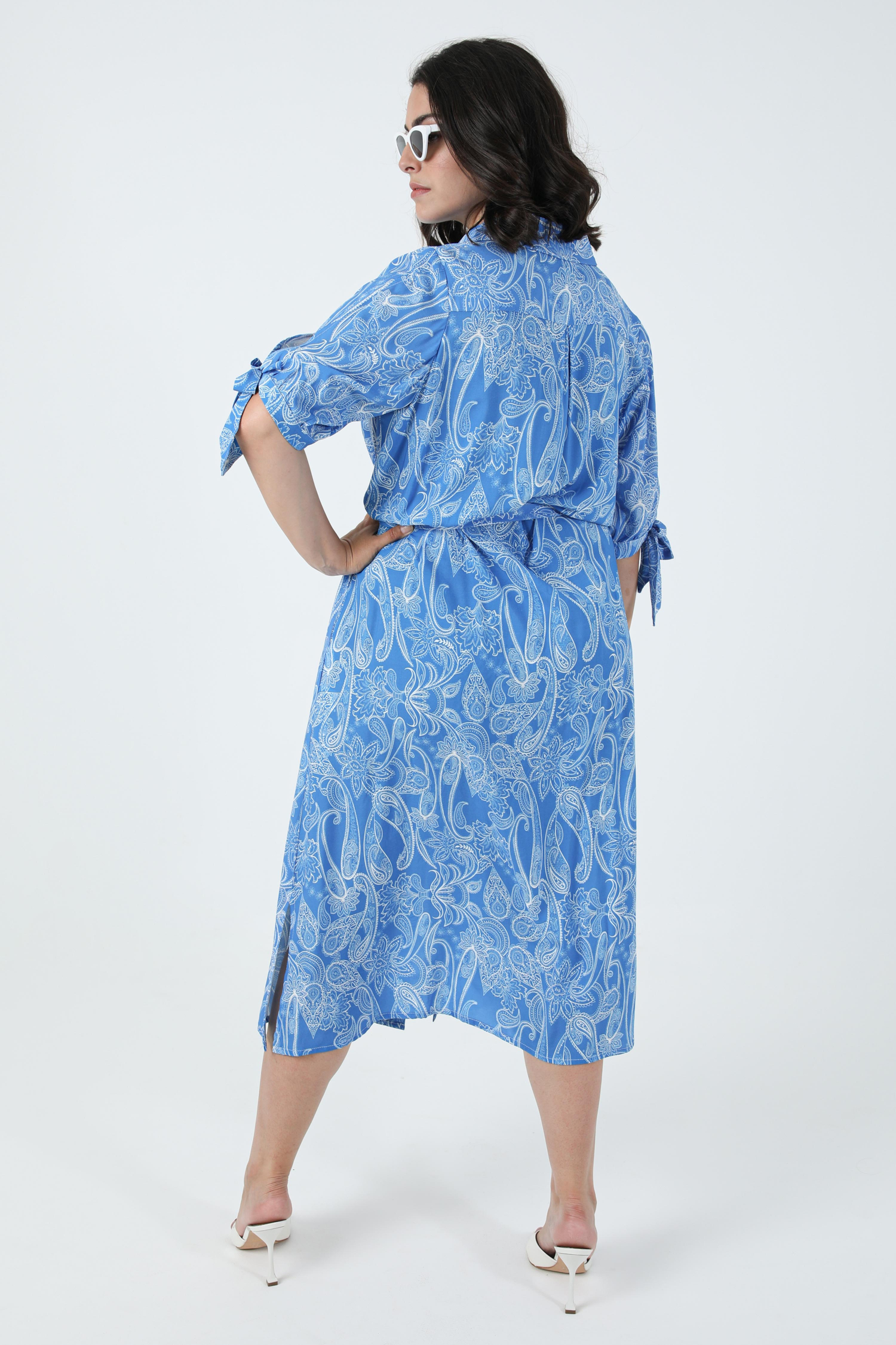 Long printed shirt dress oeko-tex fabrics (Shipping 10/15 JUNE)