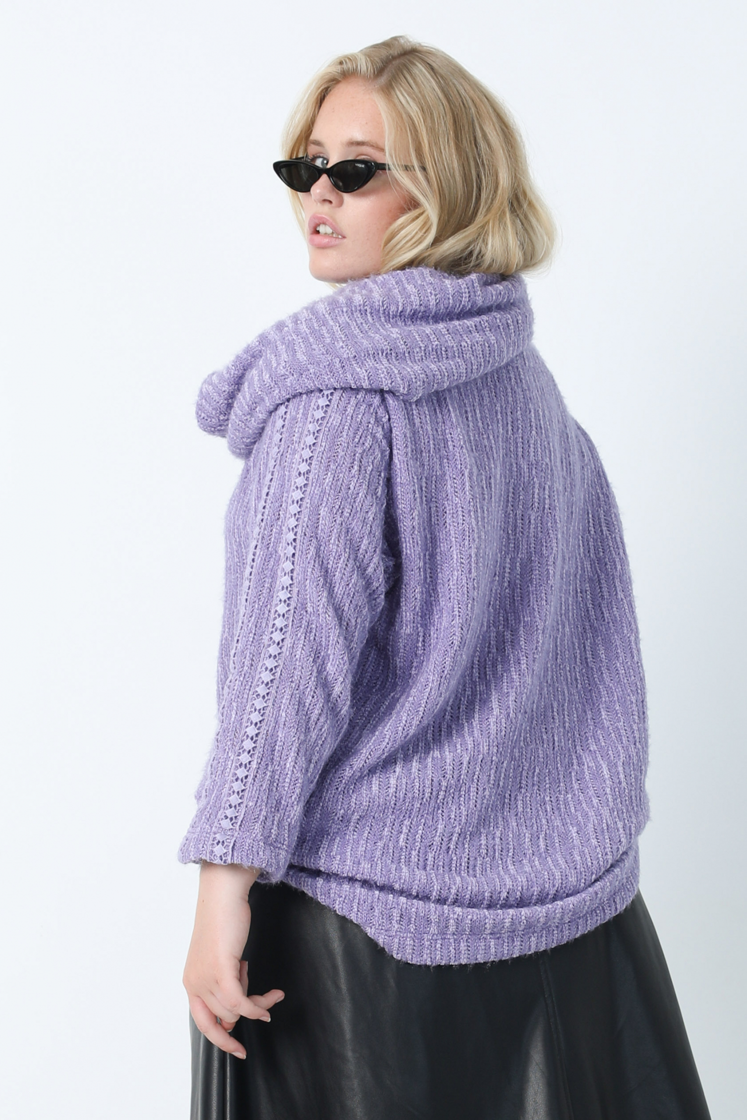 Heather chenille knit sweater