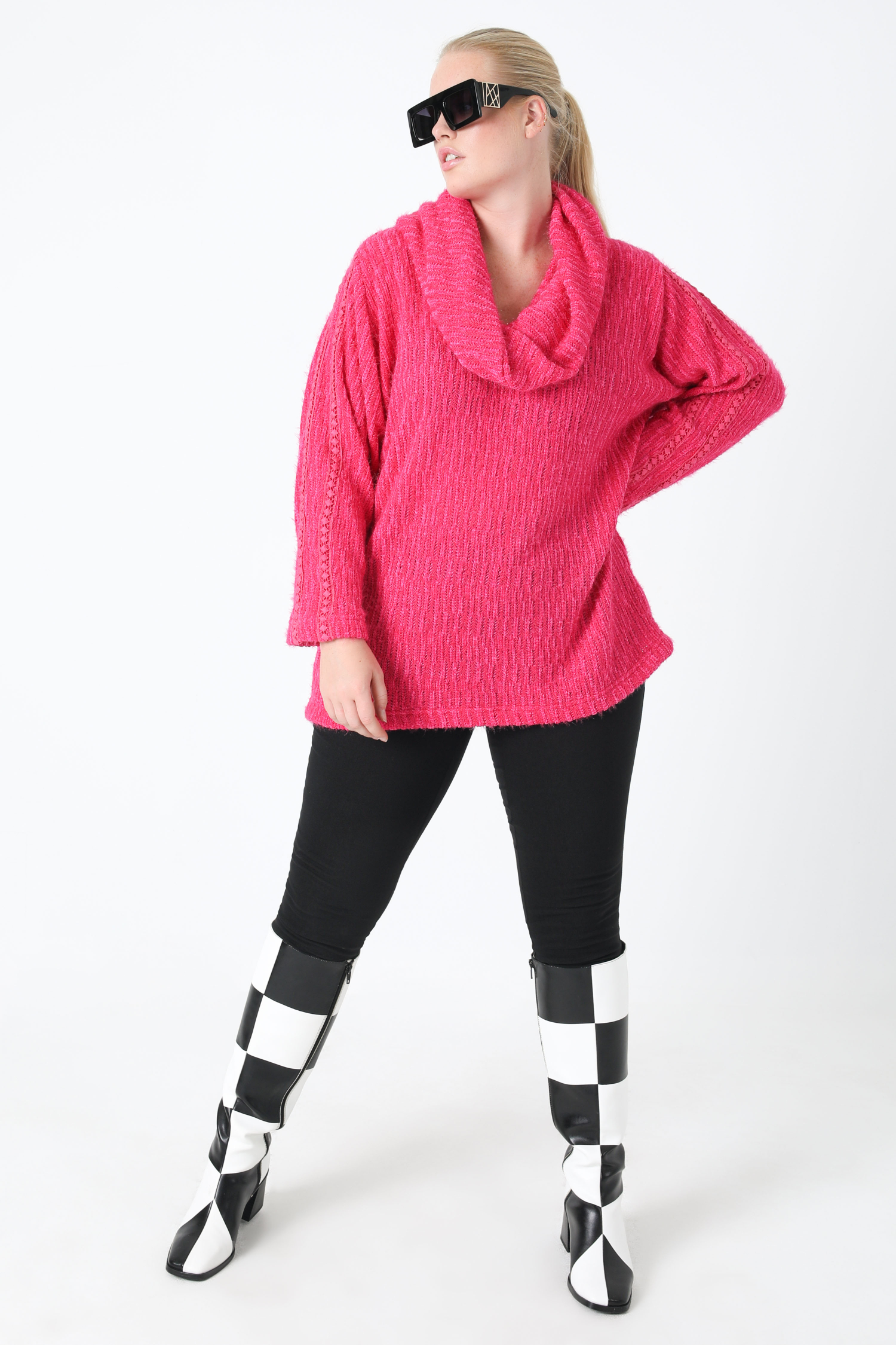 Heather chenille knit sweater