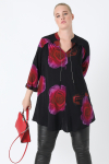 Printed blouse with beaded chain
