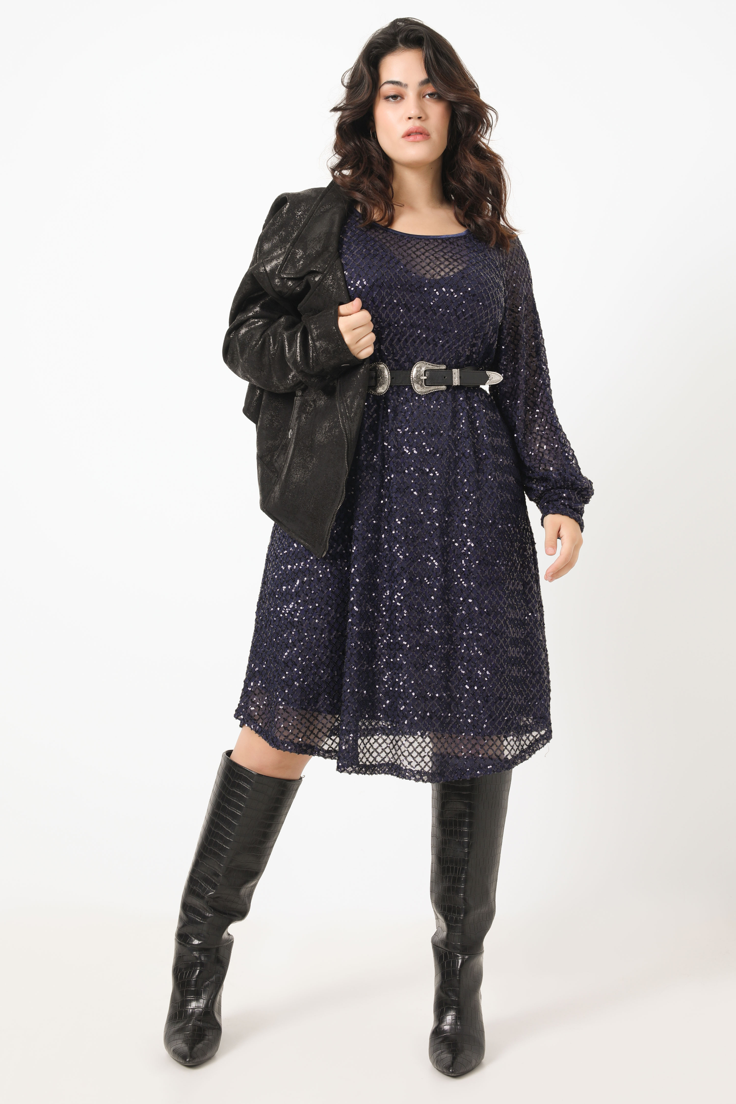 Lined sequin dress