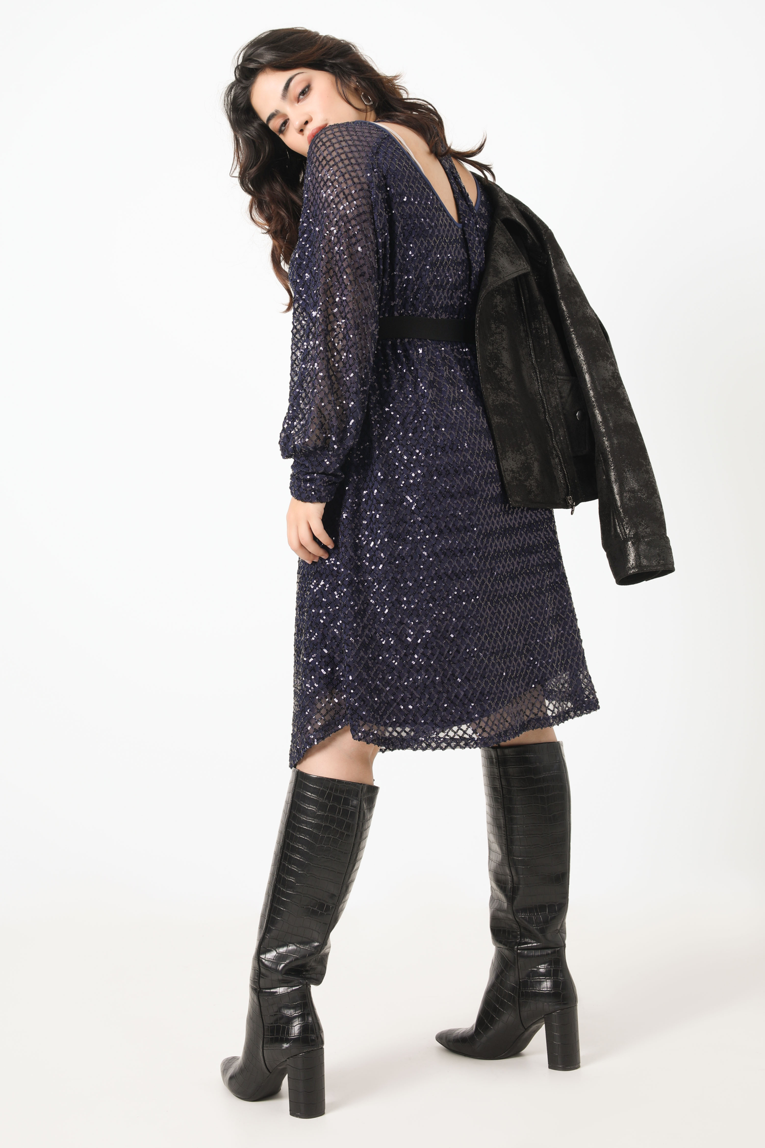 Lined sequin dress