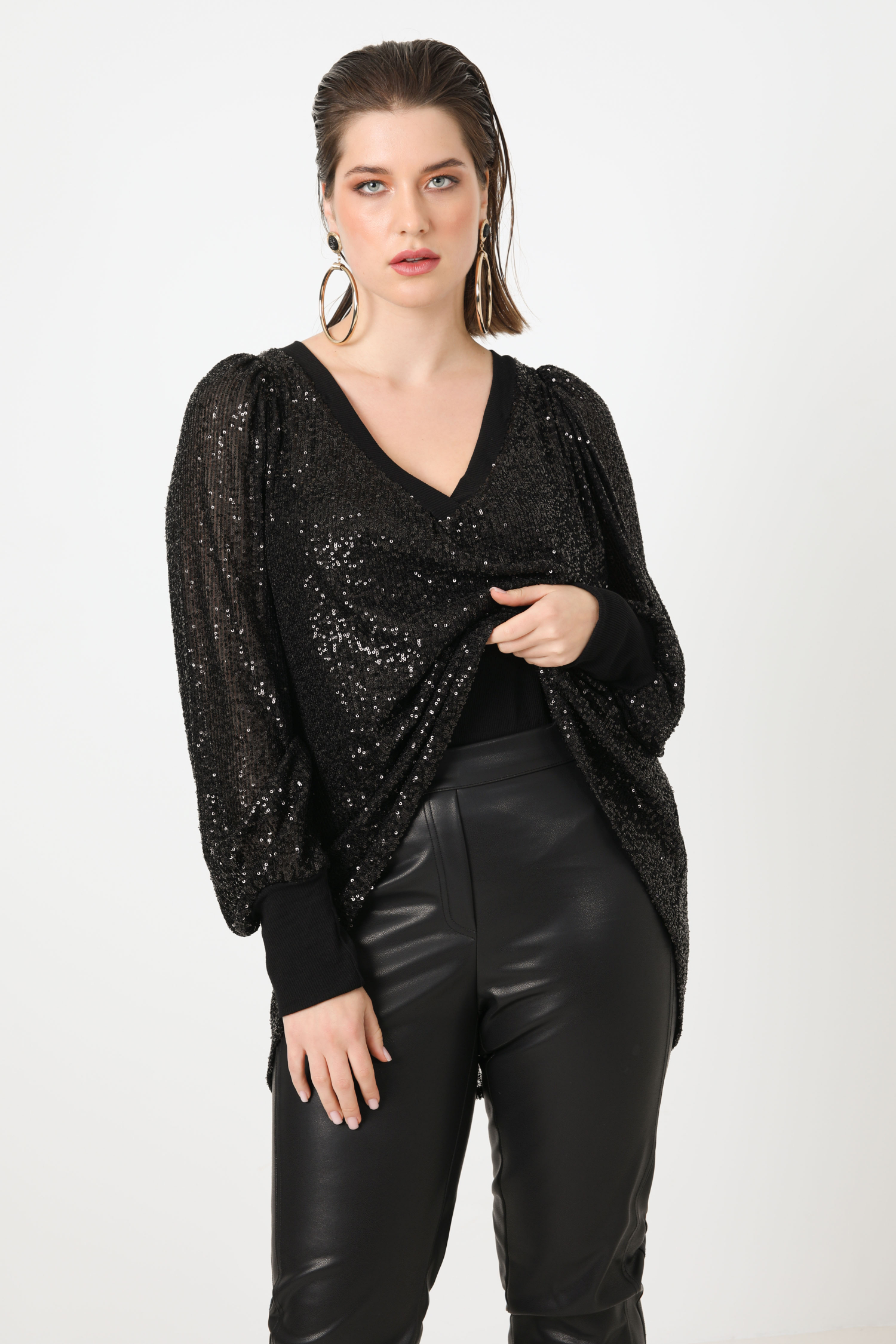 Sequin knit sweater