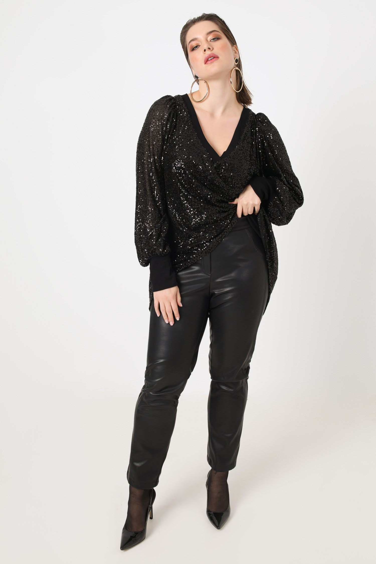 Sequin knit sweater