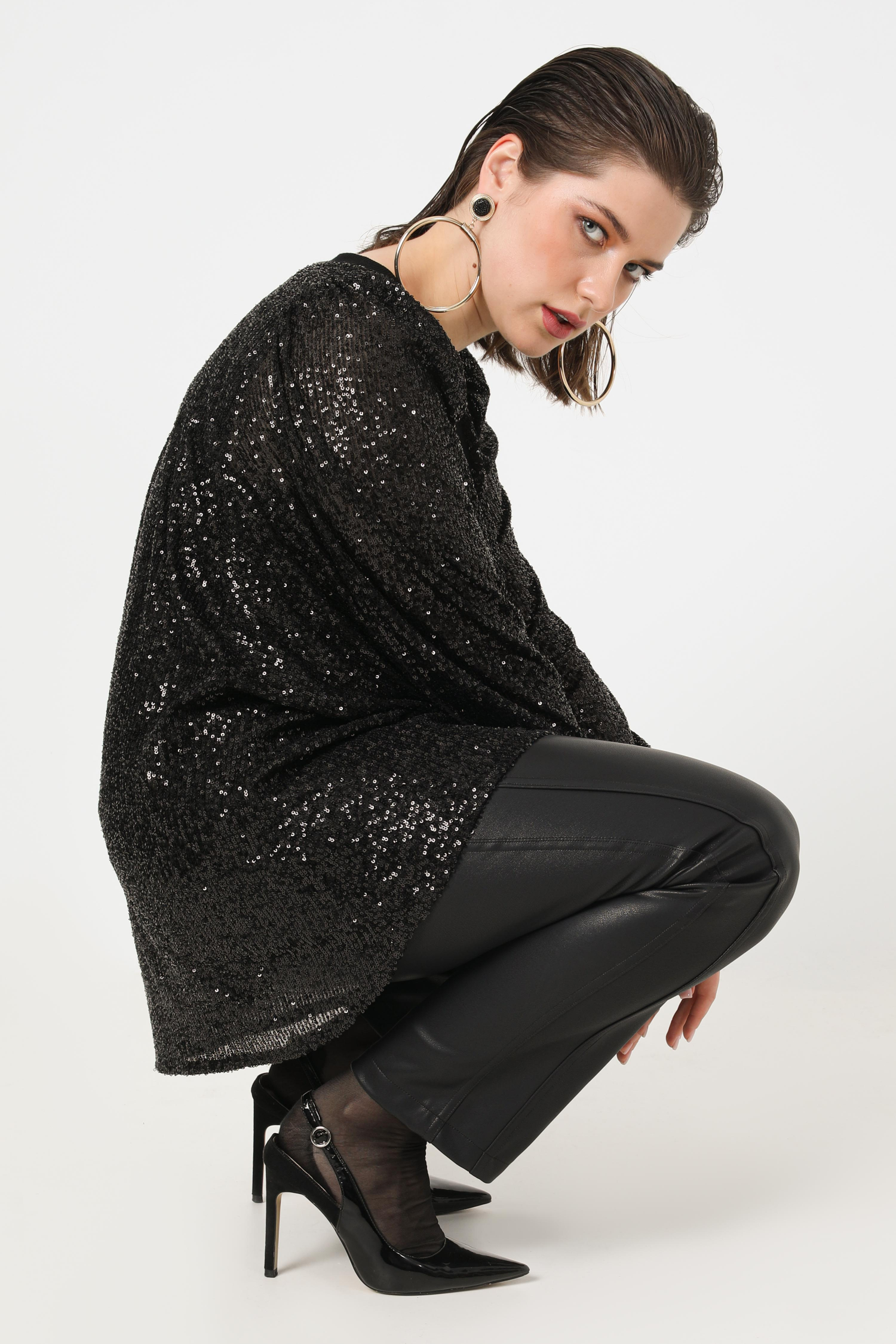 Sequin knit sweater