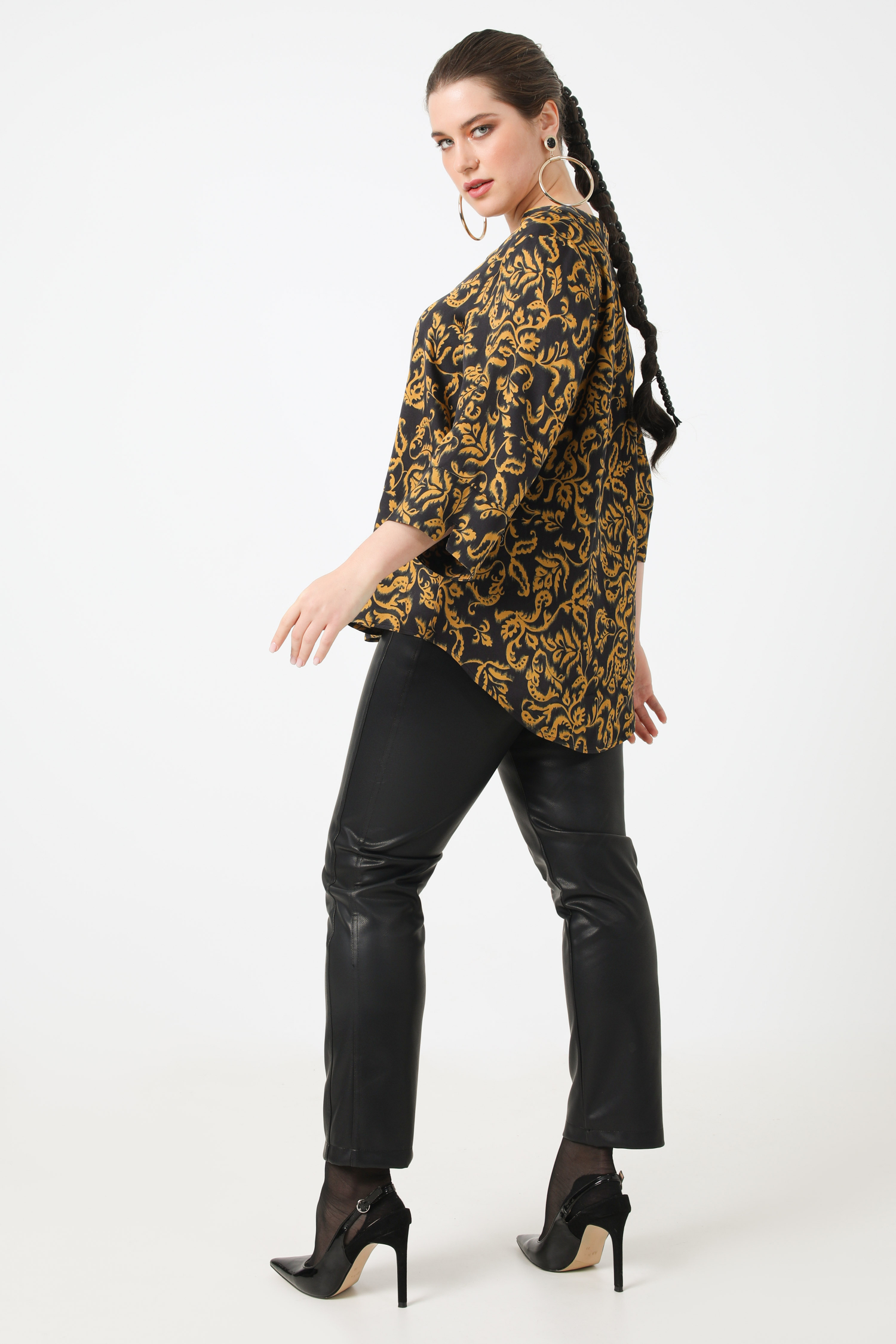 Blouse imprimée manche 3/4
