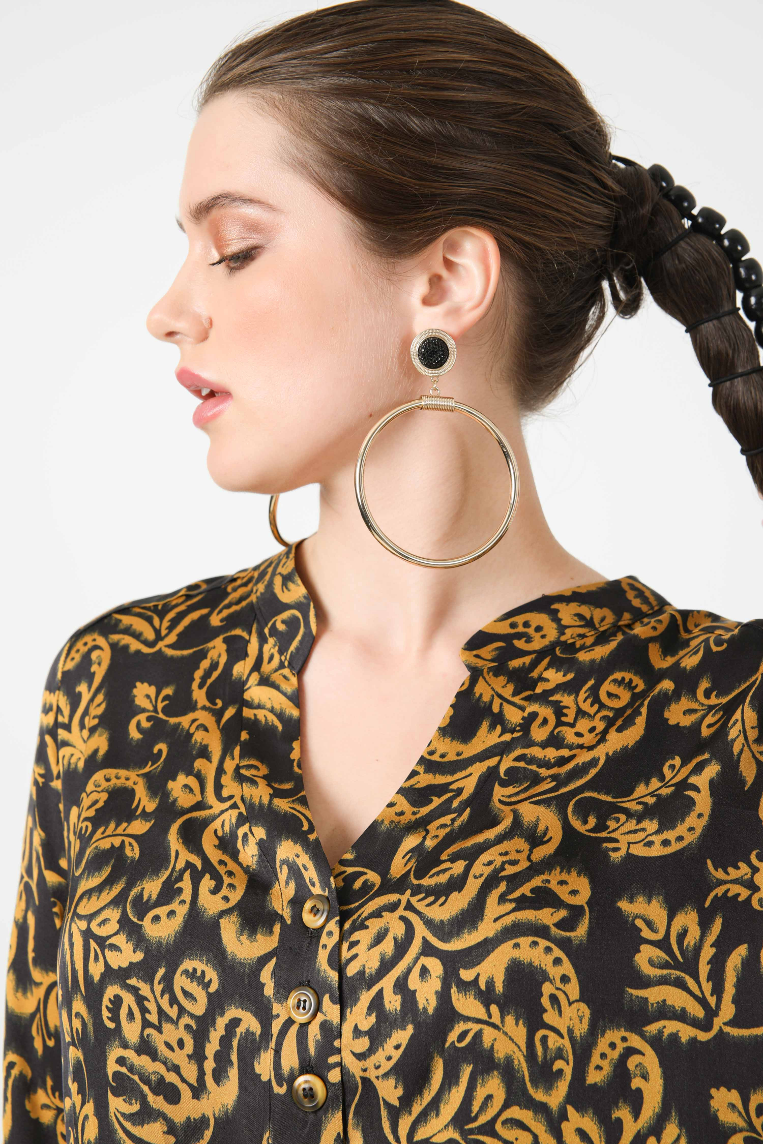 Blouse imprimée manche 3/4