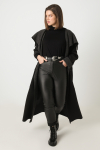 Long Angora touch knit coat