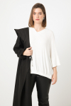 Plain rib T-shirt with eyelets