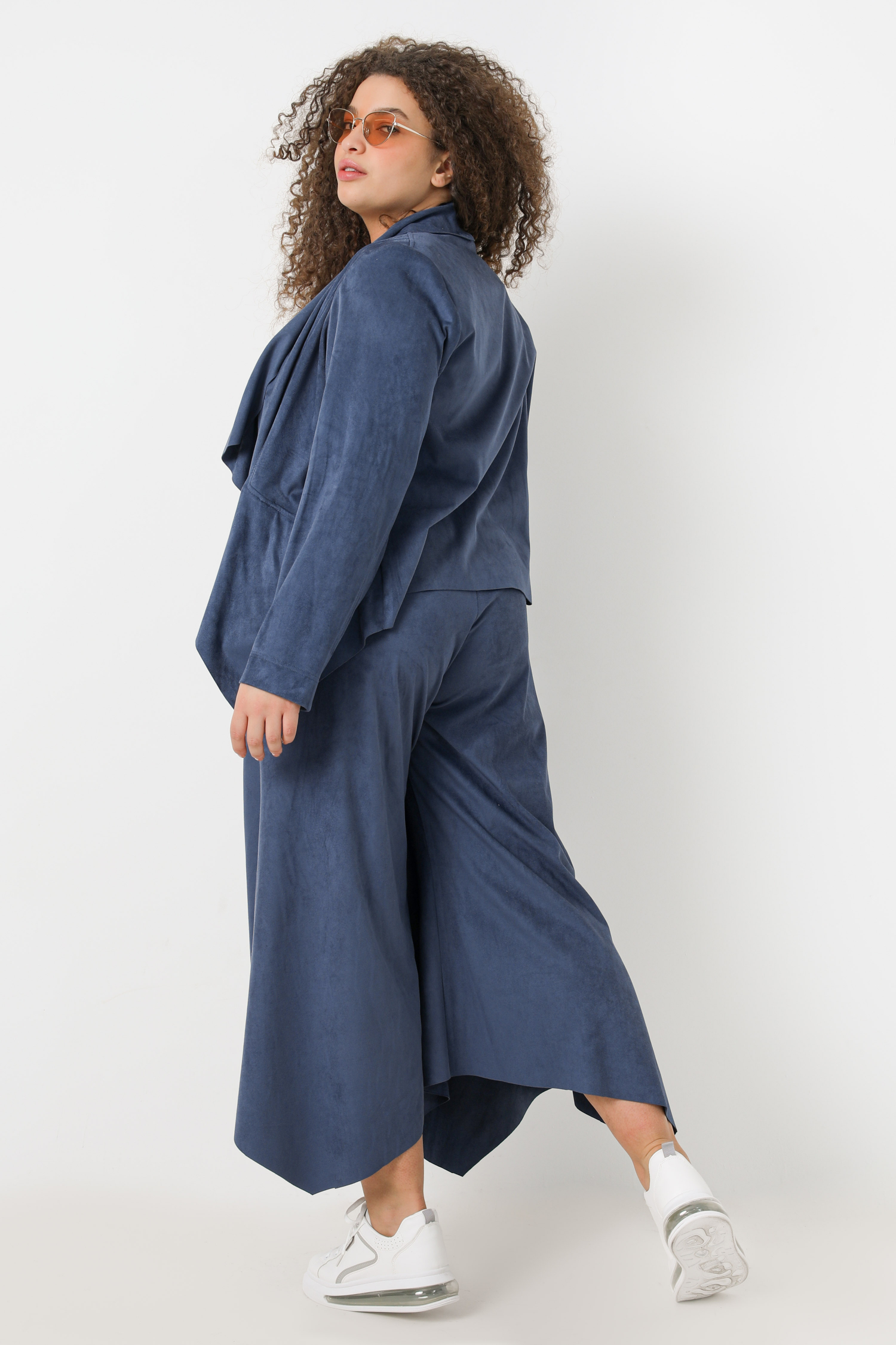 Suede effect culotte trousers