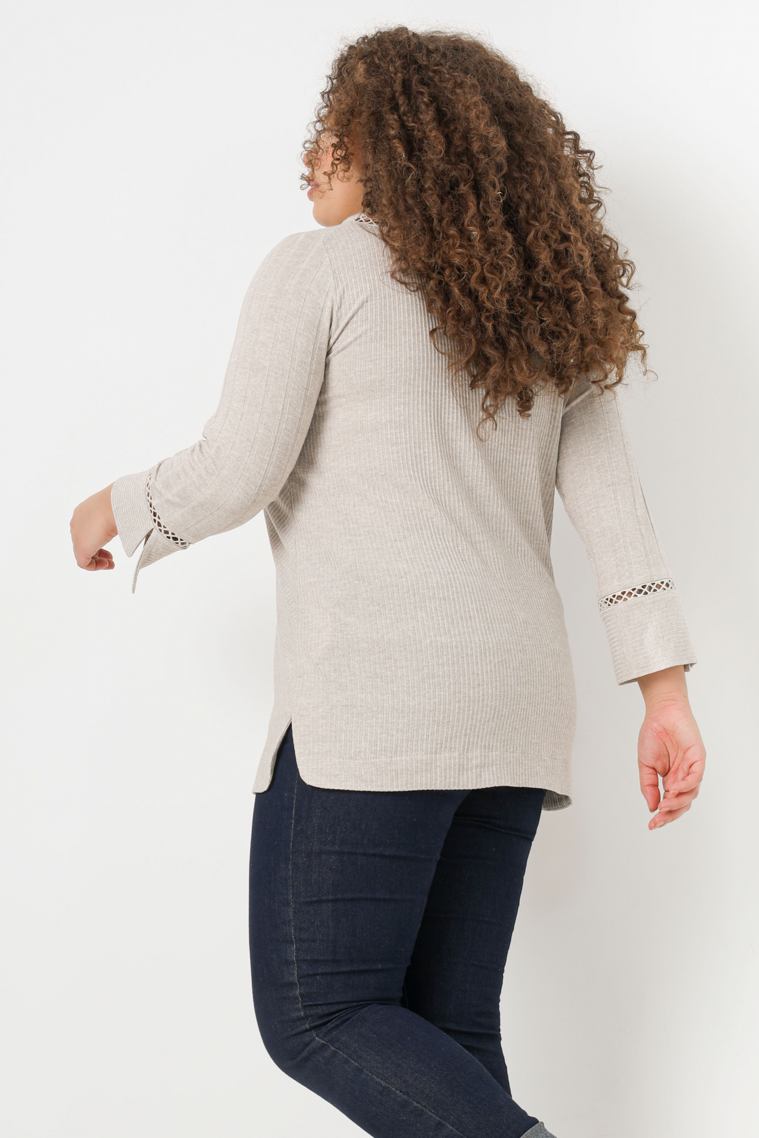 fine ribbed knit sweater with braid (shipping January 20/25)