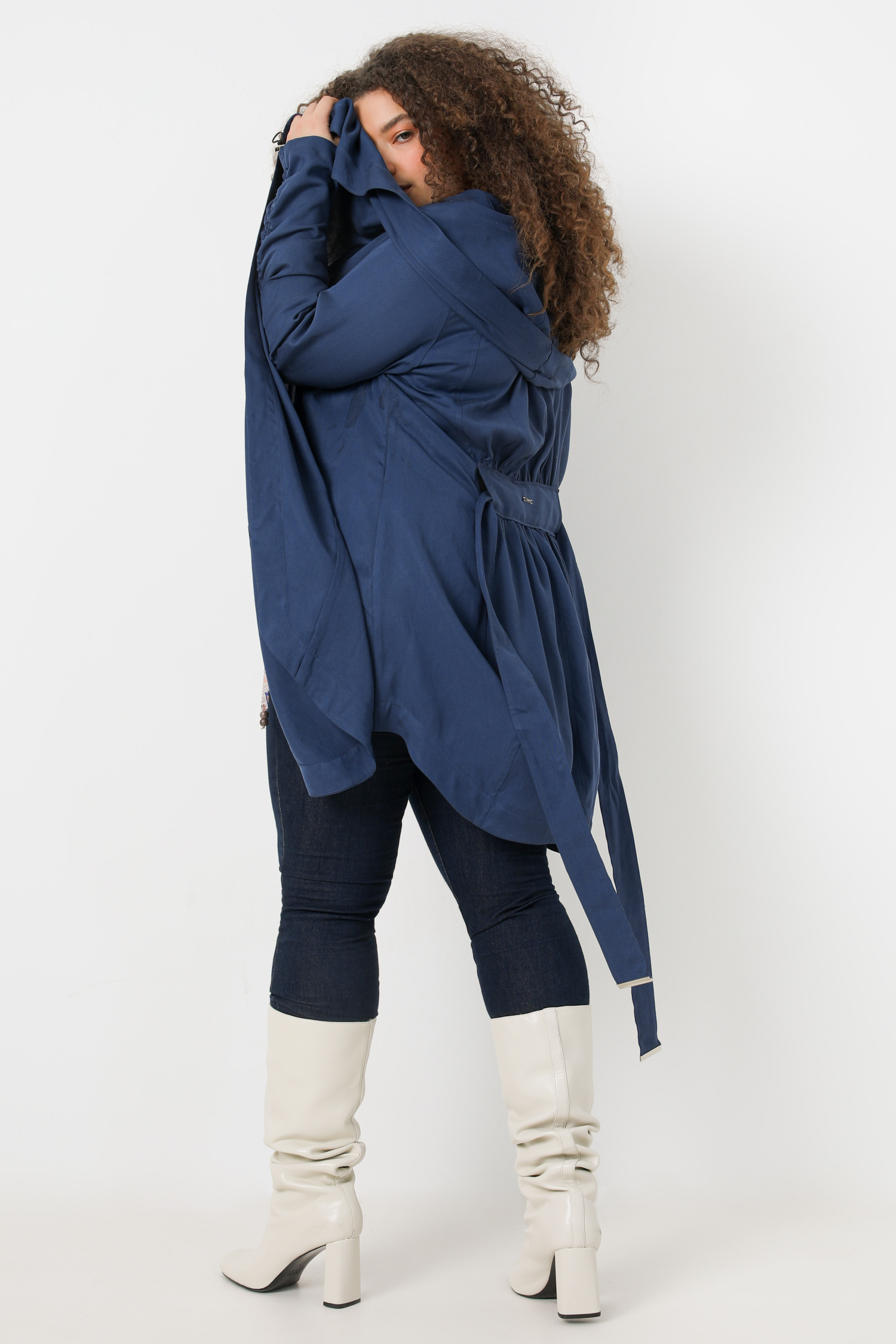 Fluid 7/8 coat with cascading collar (shipping February 5/10)