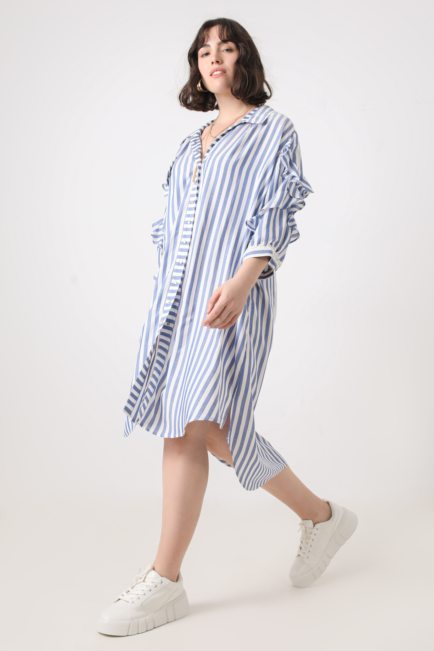 Long striped shirt dress (shipping February 25/28)