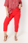 Plain stretch cropped trousers with cutout