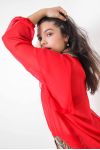 Plain voile blouse with tone/tone rings