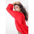 Plain voile blouse with tone/tone rings