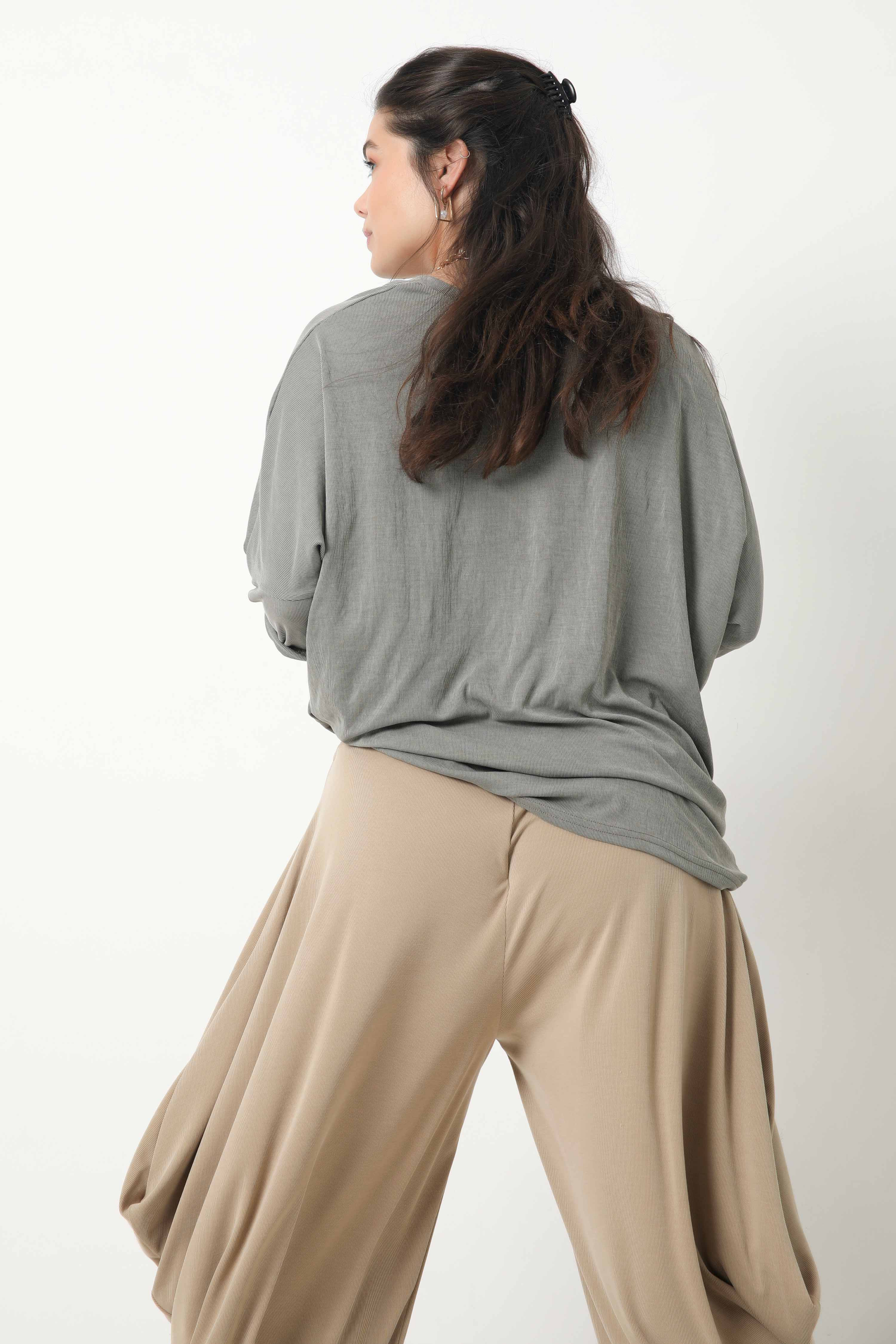 Striped effect modal T-shirt