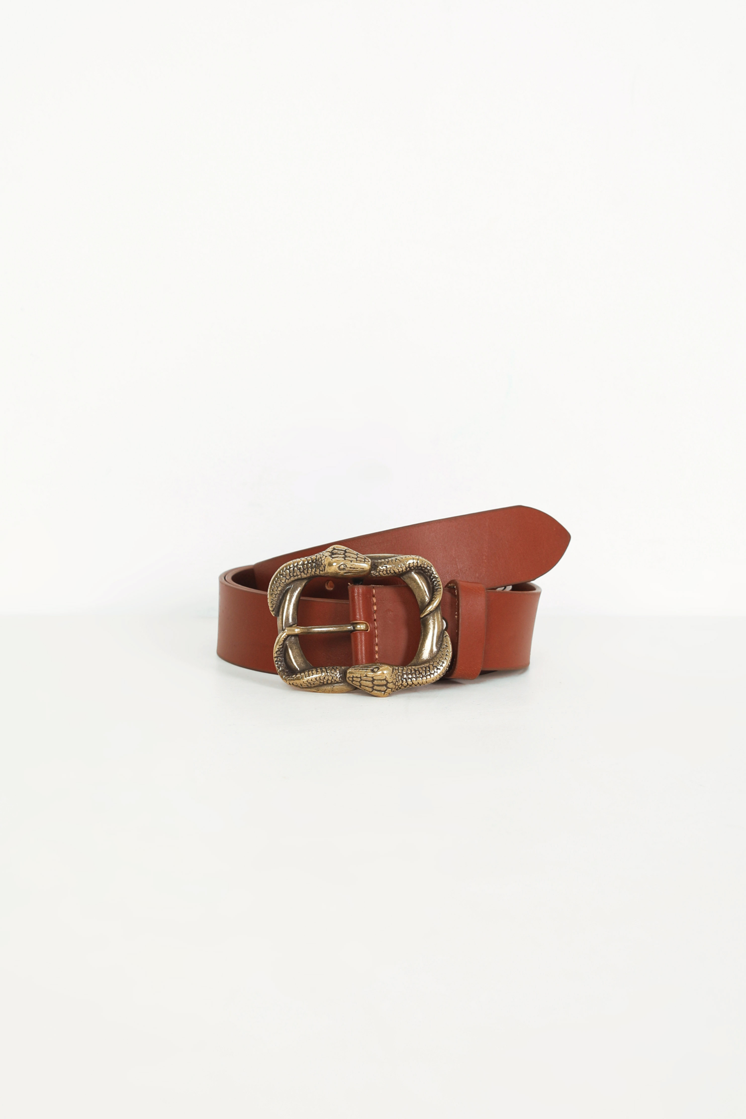 Leather belt with snake-shaped buckle (Shipping May 5/10)