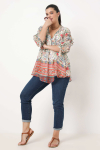 Eco-responsible printed voile tunic