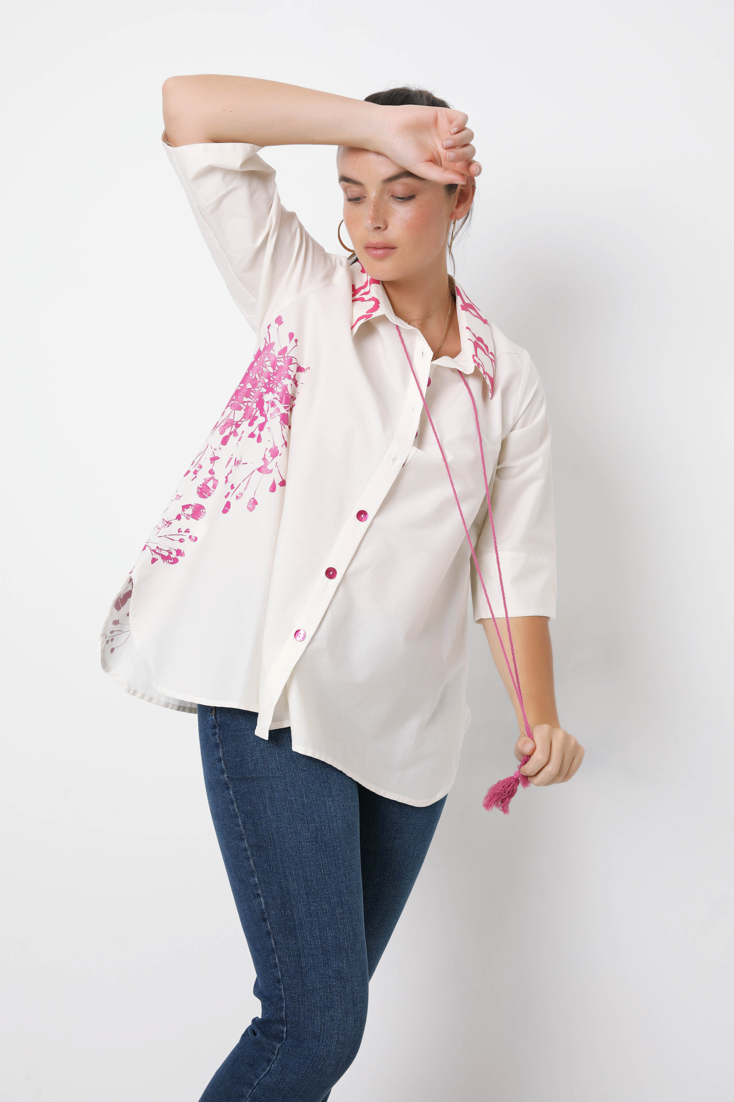 plain cotton shirt with screen print