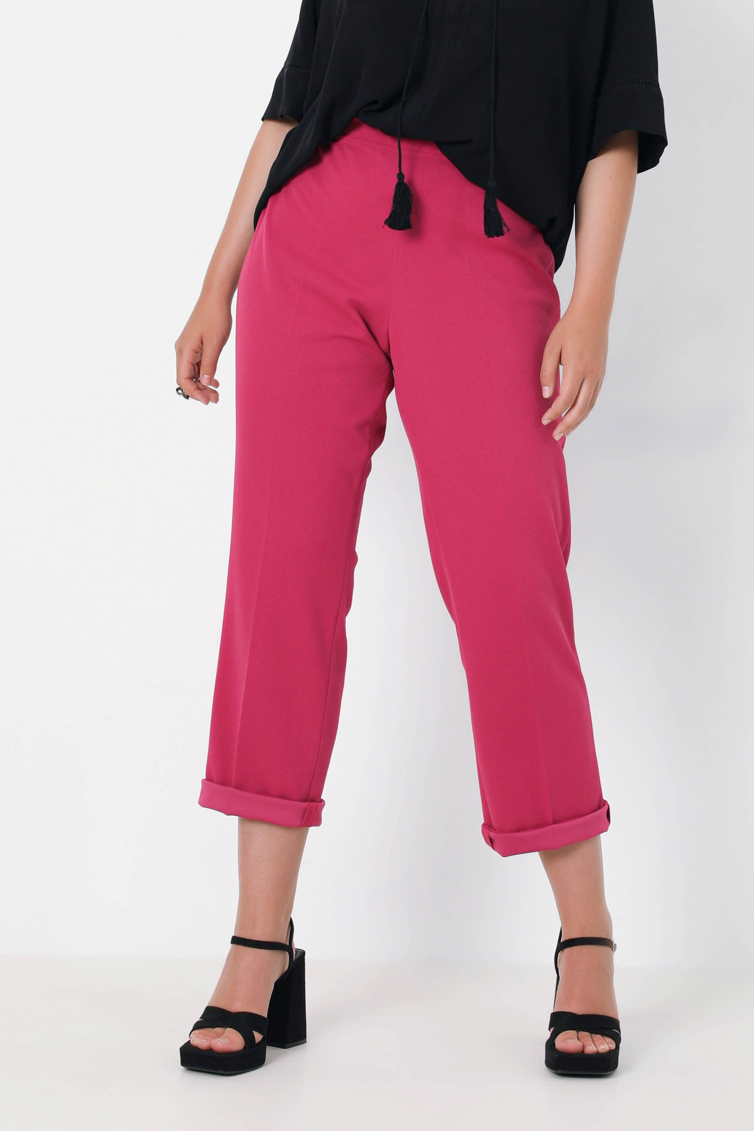 plain straight tailored trousers