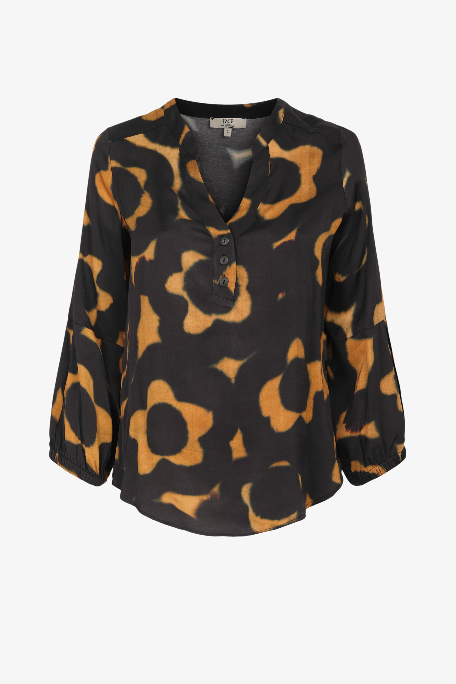 Printed satin blouse in eco-responsible fabric