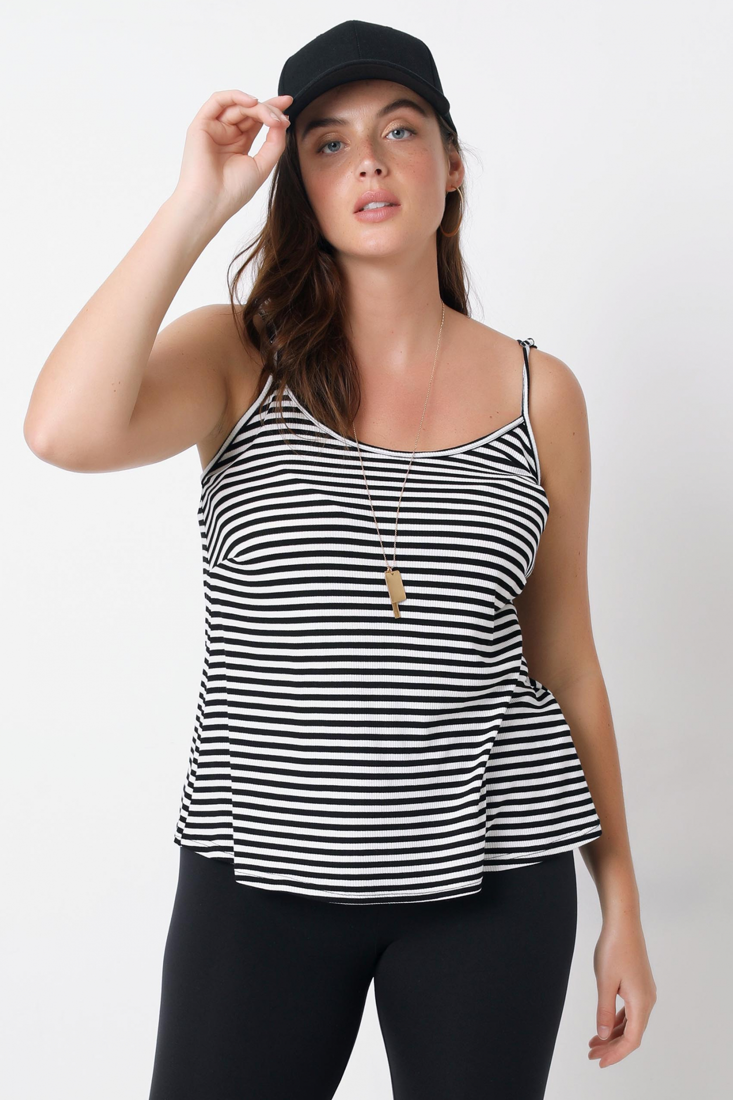 Striped knit top with straps (expedition April 25/30)