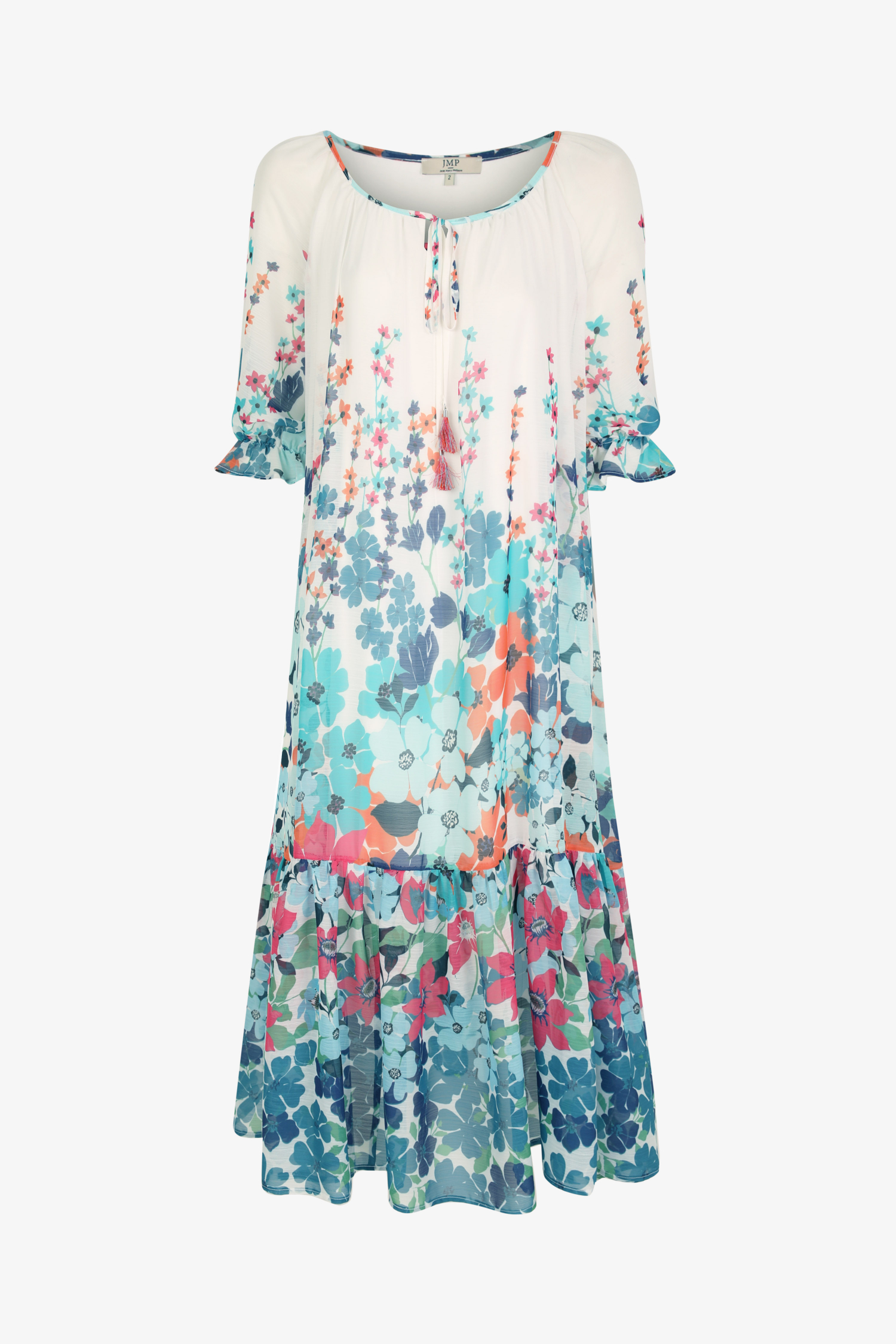 Robe longue en voile imprimé