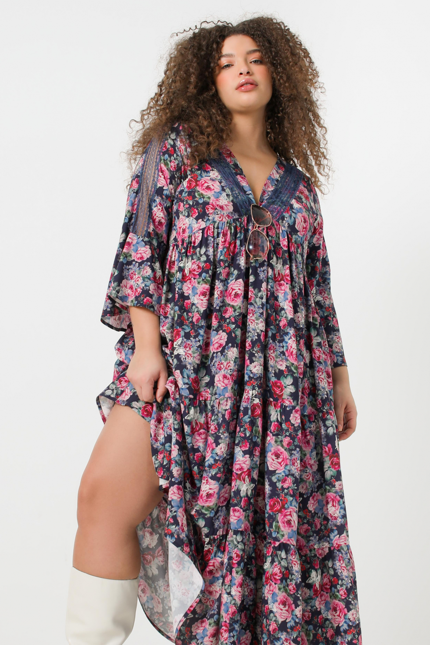 Bohemian-style floral print dress (shipping February 10/15)