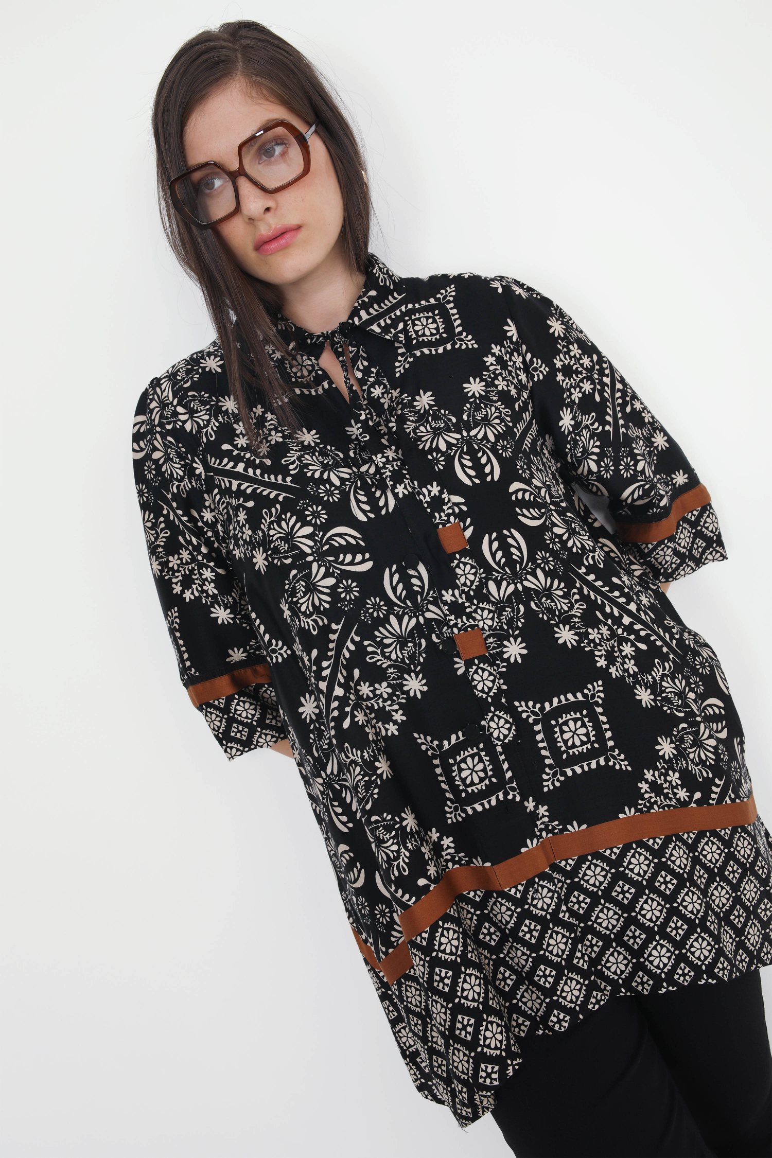 Chemise imprimée effet satiné