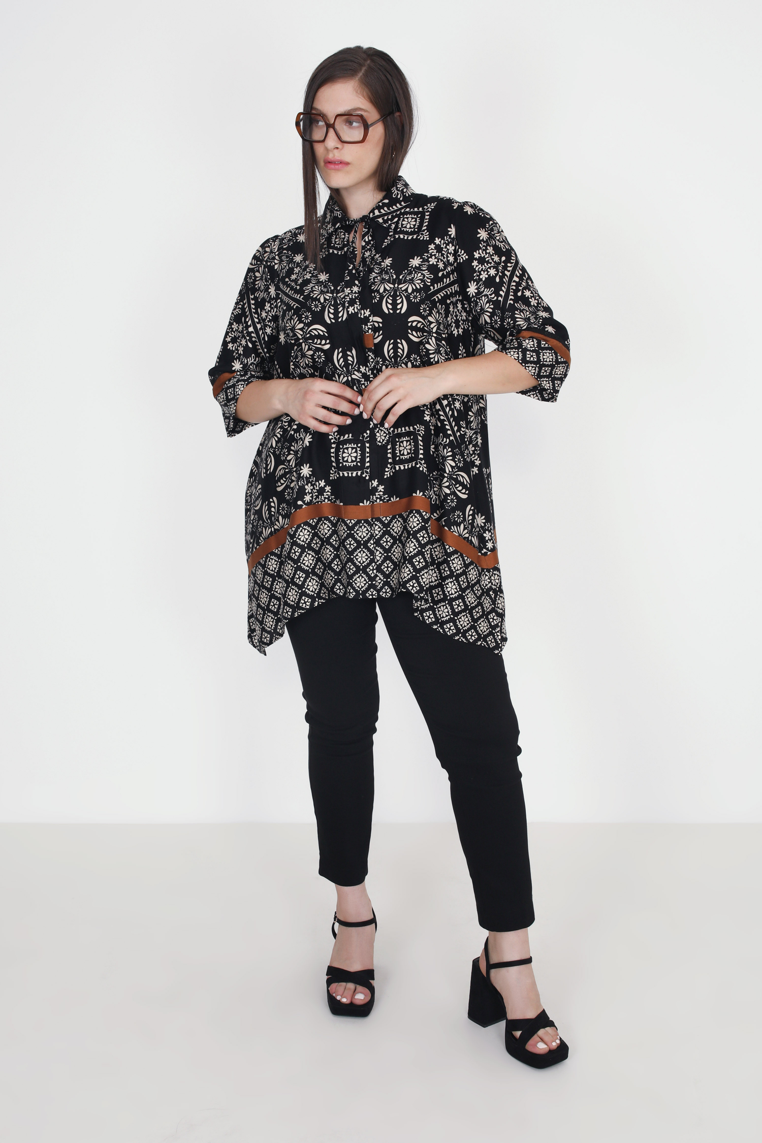 Chemise imprimée effet satiné