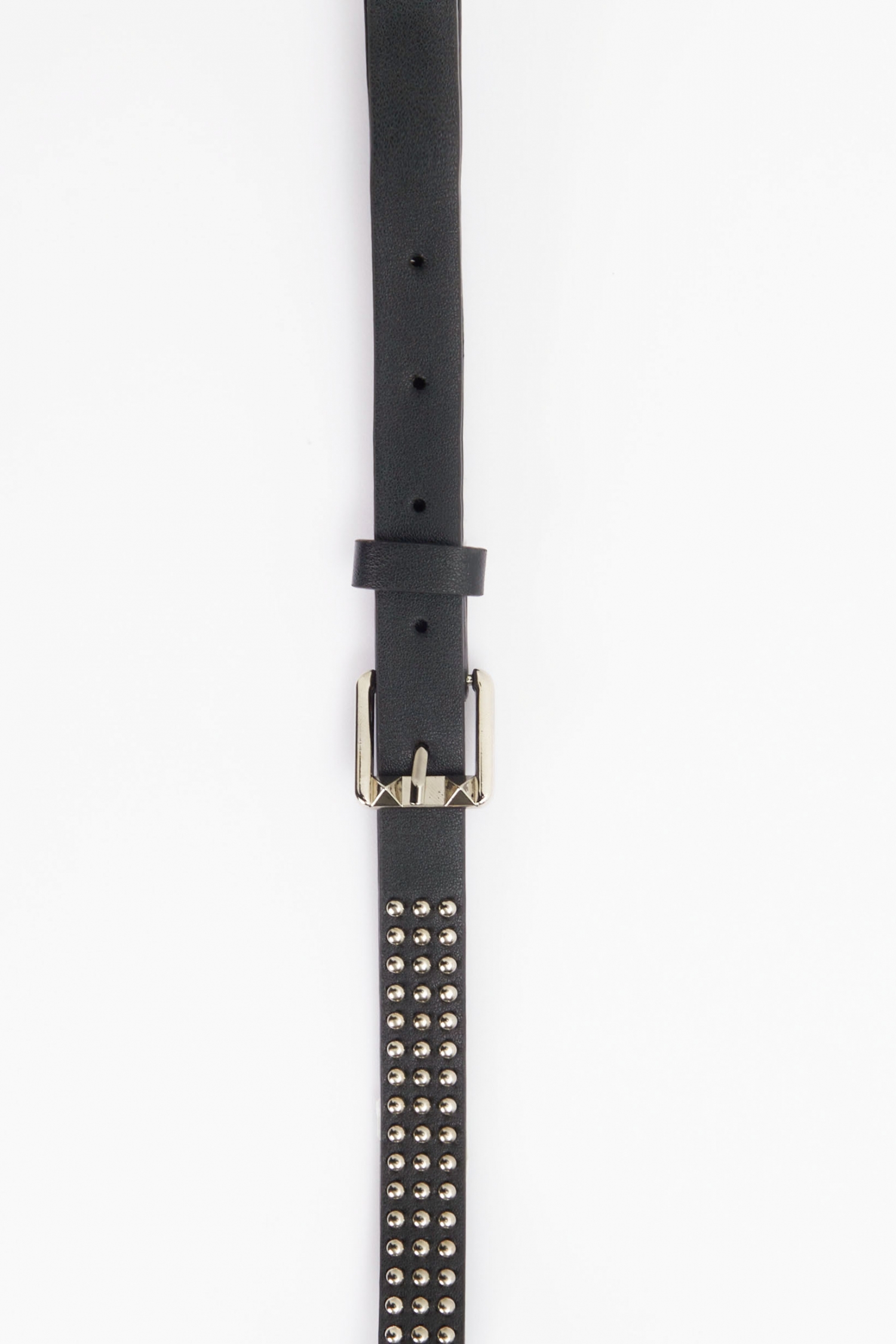 black leather belt encrusted with studs