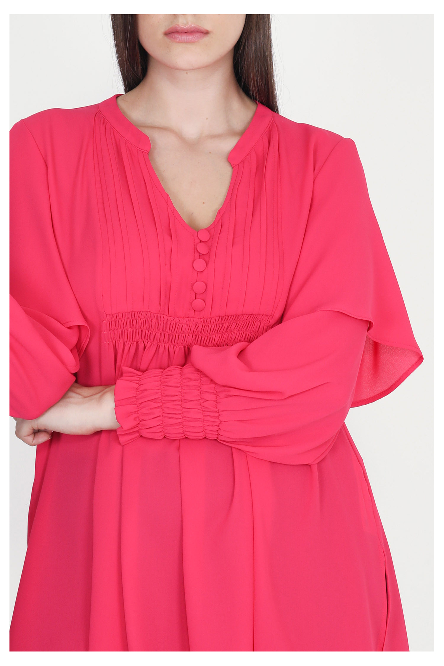 Blouse en voile unie avec plastron
