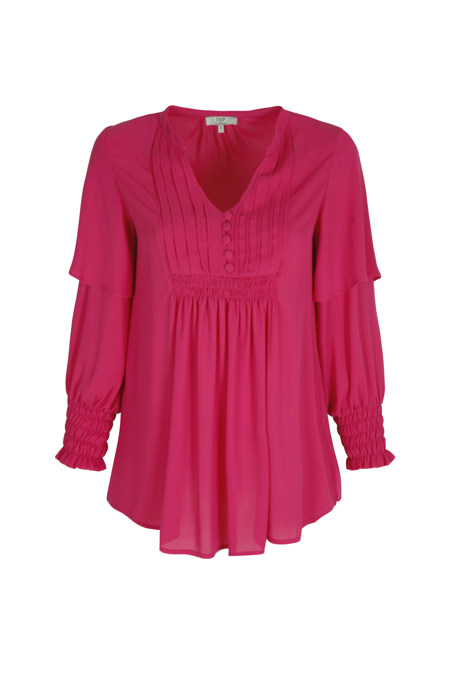 Blouse en voile unie avec plastron