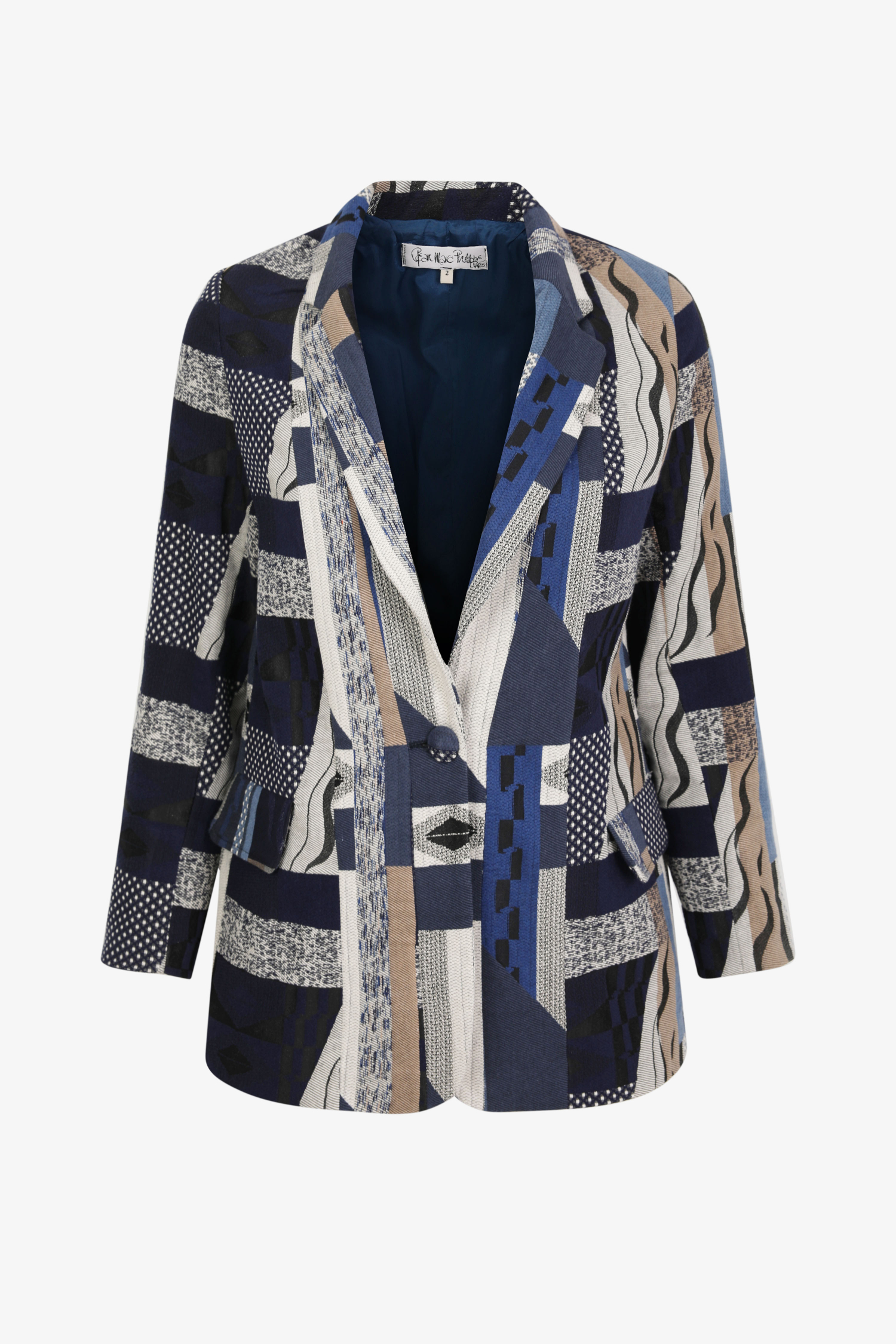 Printed jacquard suit jacket