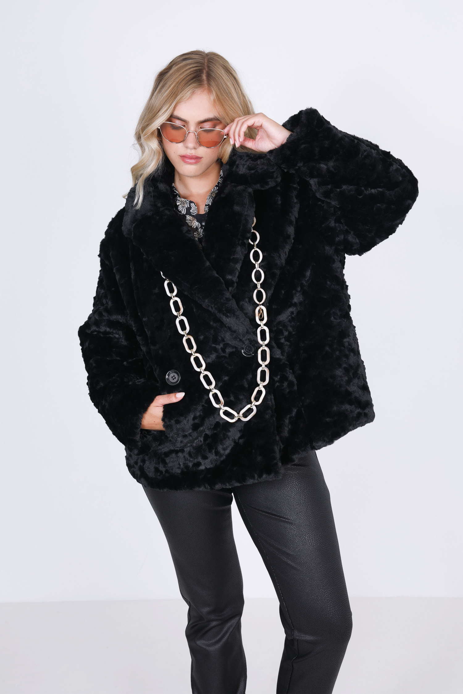Short faux fur jacket (shipping October 10/15)