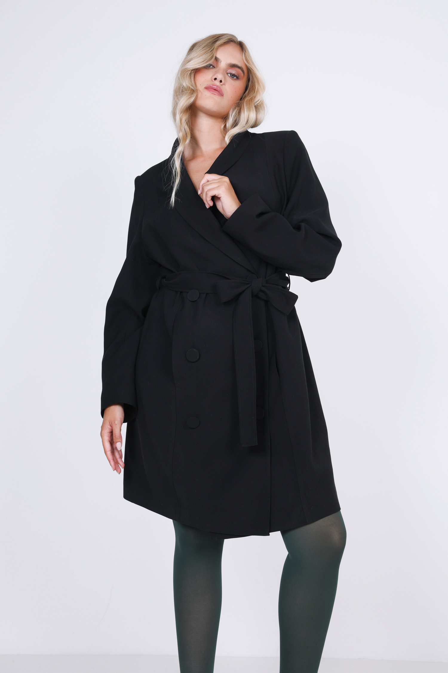 Veste longue col chale 